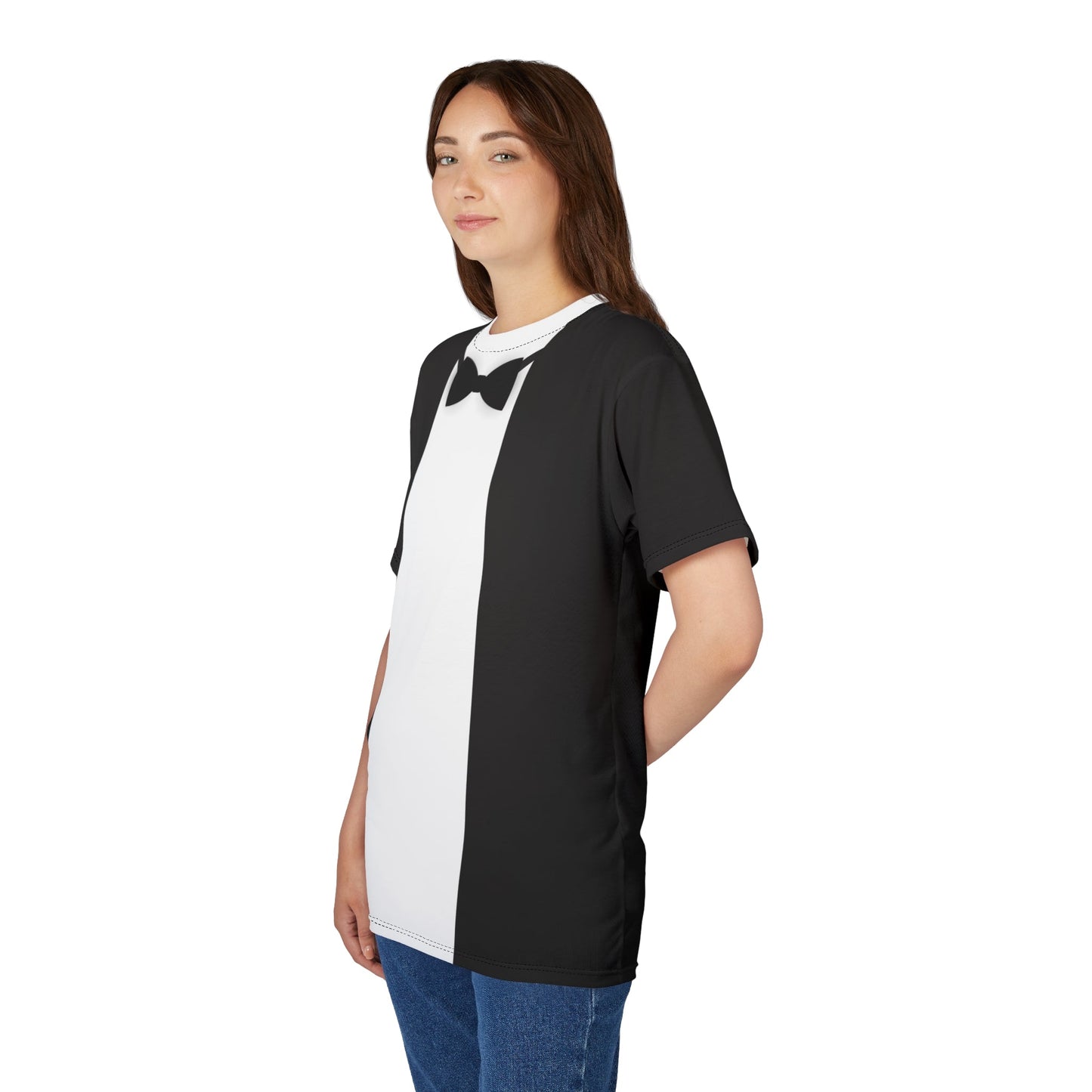 Mens Faux Tuxedo Graphic Shirt, Dapper Penguin Inspired, Novelty Formal Tee disney adultdisney styleAll Over PrintsWrong Lever Clothing