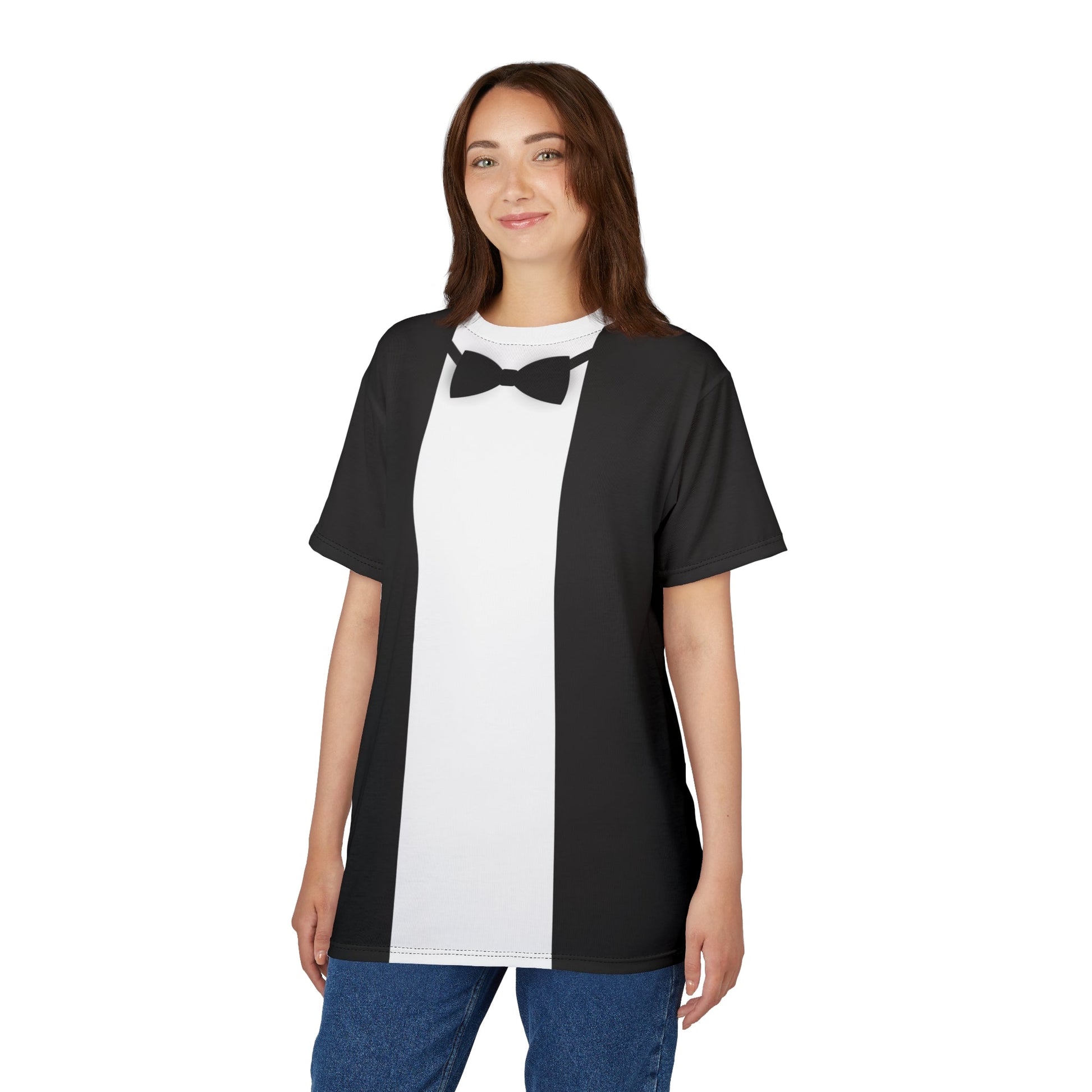 Mens Faux Tuxedo Graphic Shirt, Dapper Penguin Inspired, Novelty Formal Tee disney adultdisney styleAll Over PrintsWrong Lever Clothing