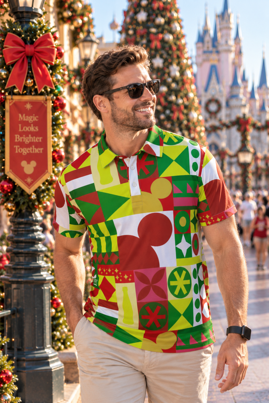 Men’s Retro Christmas Gift Polo | Holiday Park Shirt christmas partydisney adult matching topWrong Lever Clothing
