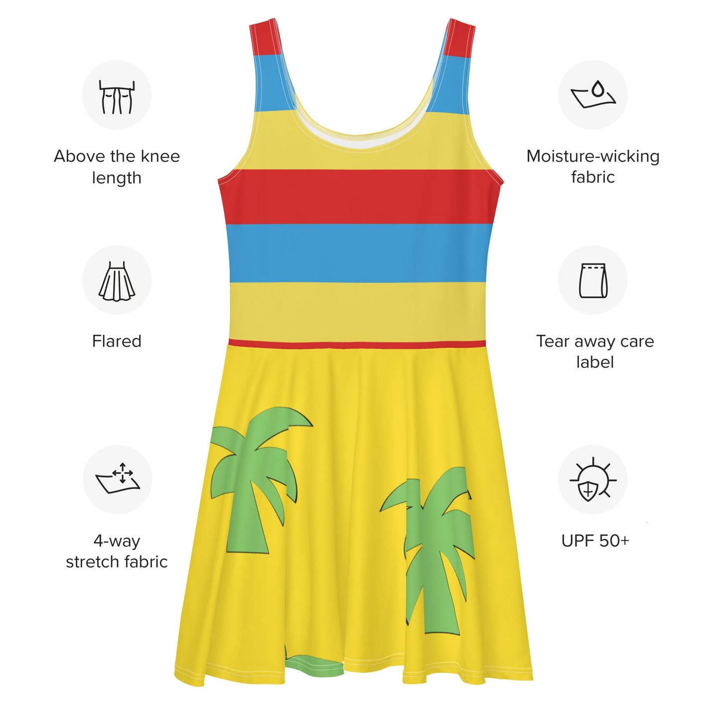 Merlin Vacation Skater Dress All Over PrintcosplayWrong Lever Clothing