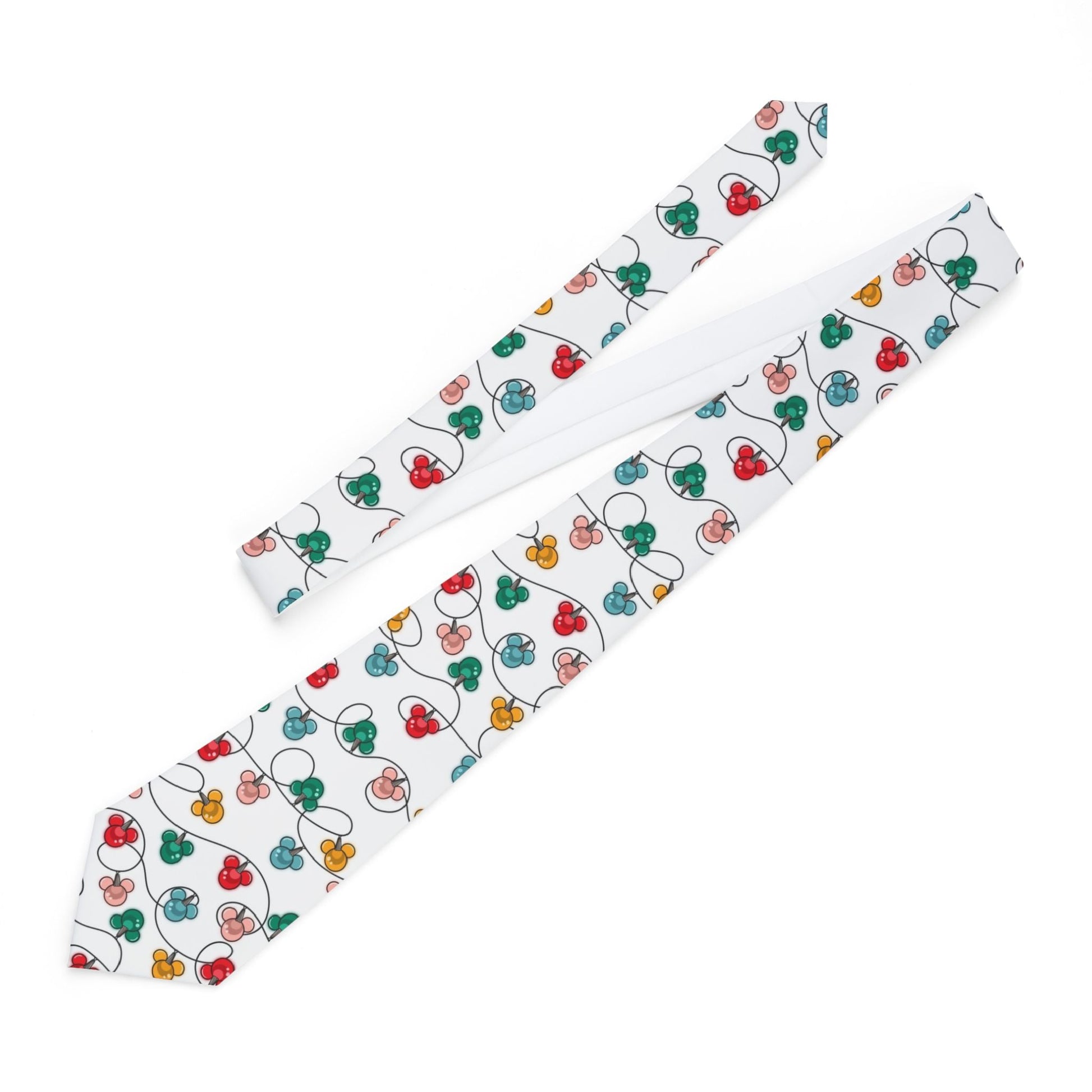 Mouse Lights pattern Necktie | Holiday string light print christmas tiecute mens tieAccessoriesWrong Lever Clothing