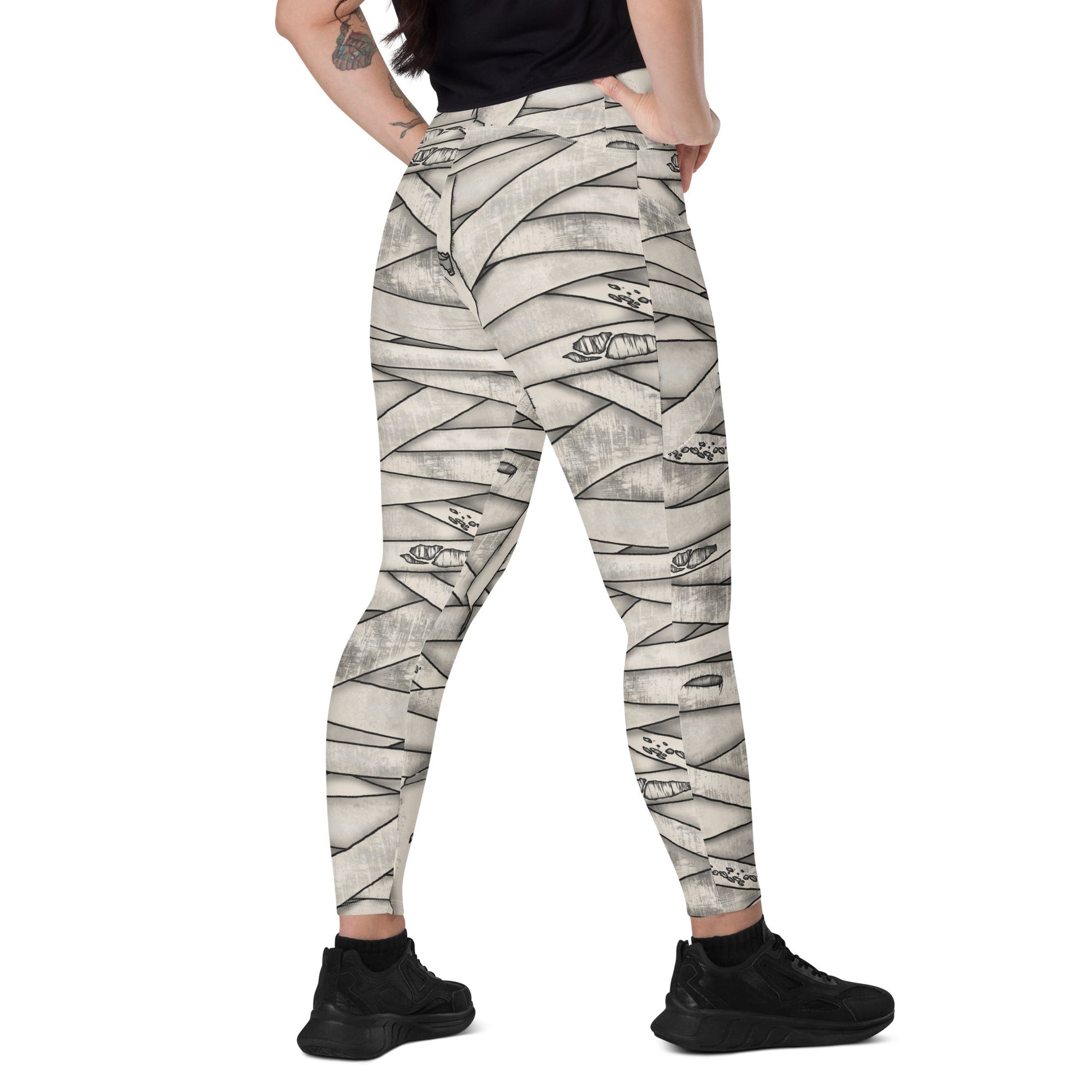 Mummy Halloween Leggings with pockets cosplaydisney halloweenWrong Lever Clothing