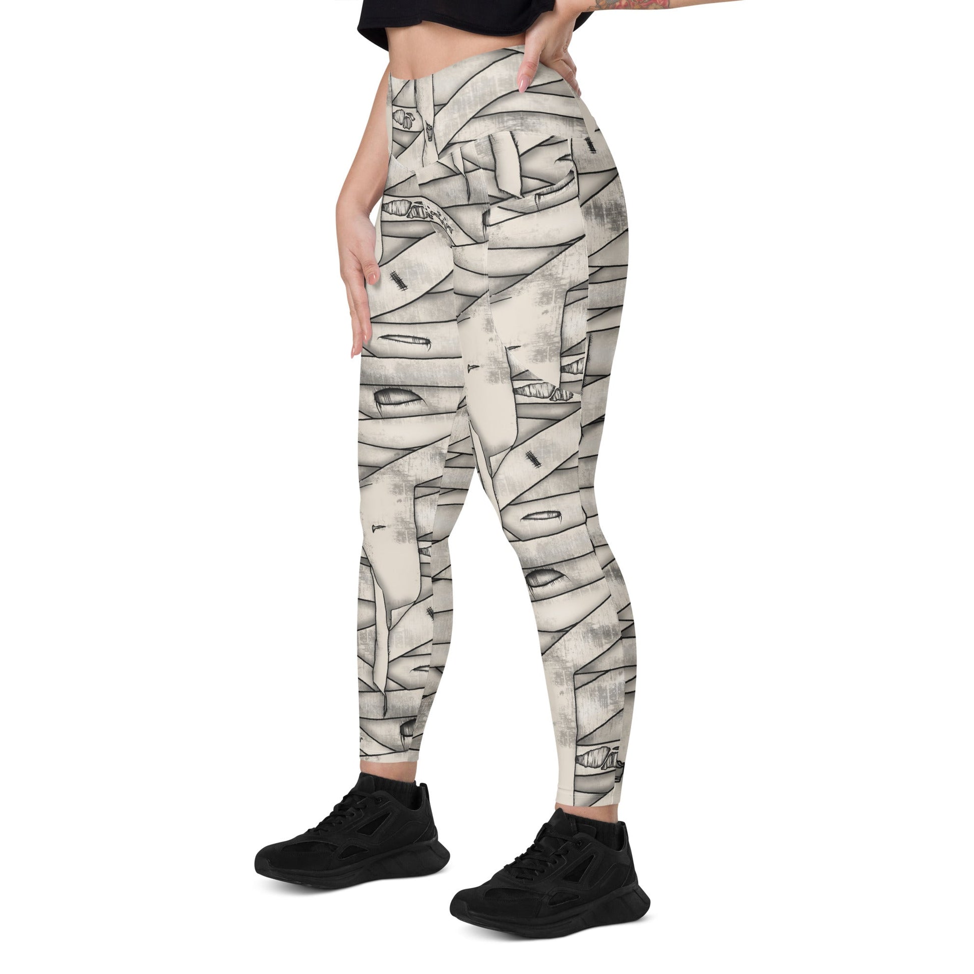 Mummy Halloween Leggings with pockets cosplaydisney halloweenWrong Lever Clothing