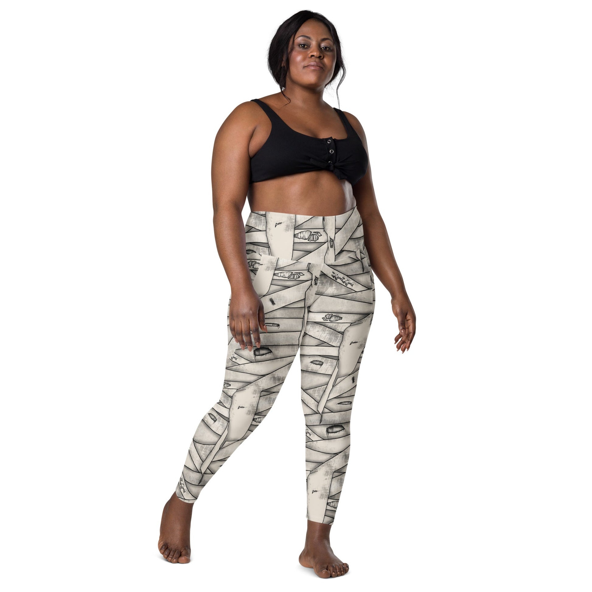 Mummy Halloween Leggings with pockets cosplaydisney halloweenWrong Lever Clothing