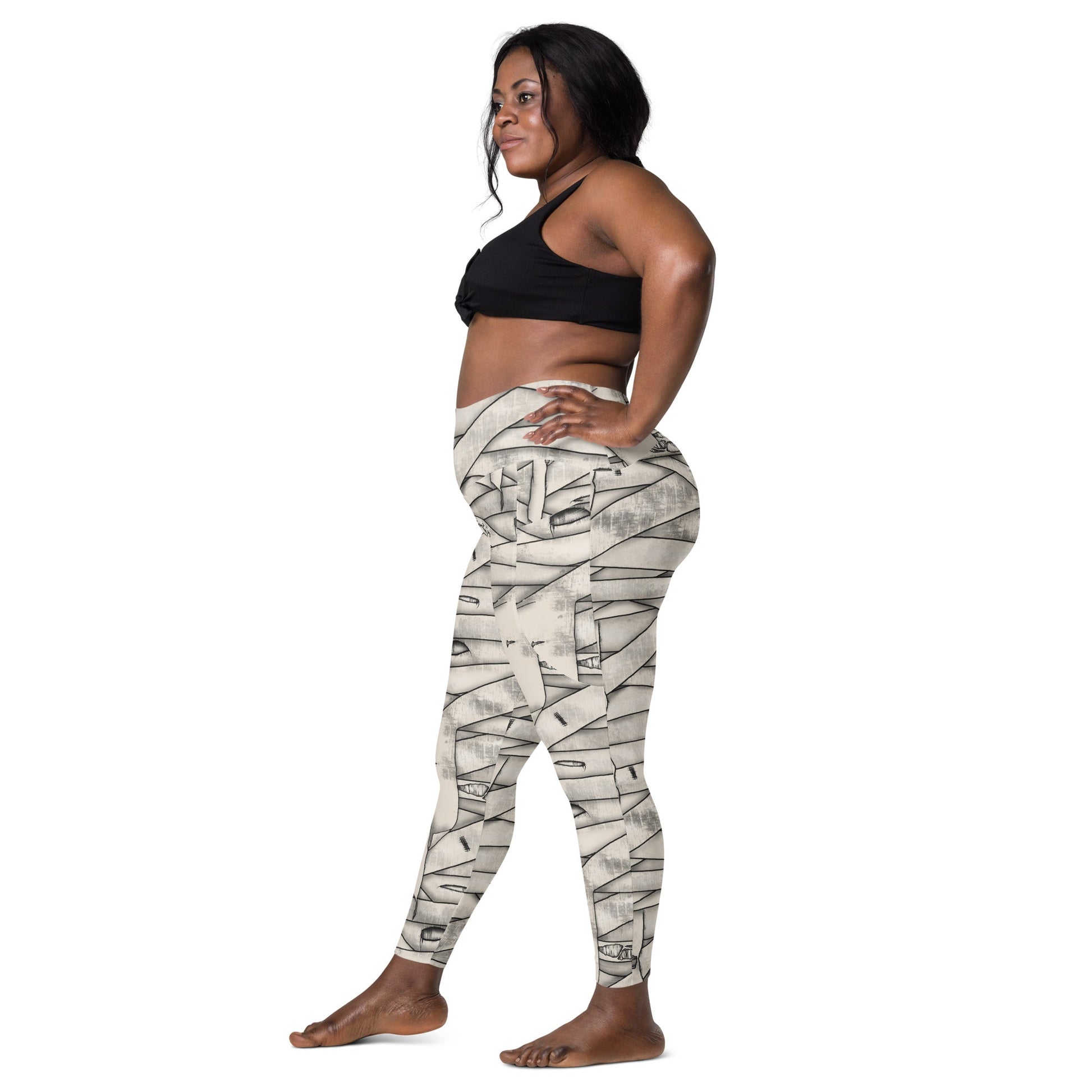 Mummy Halloween Leggings with pockets cosplaydisney halloweenWrong Lever Clothing