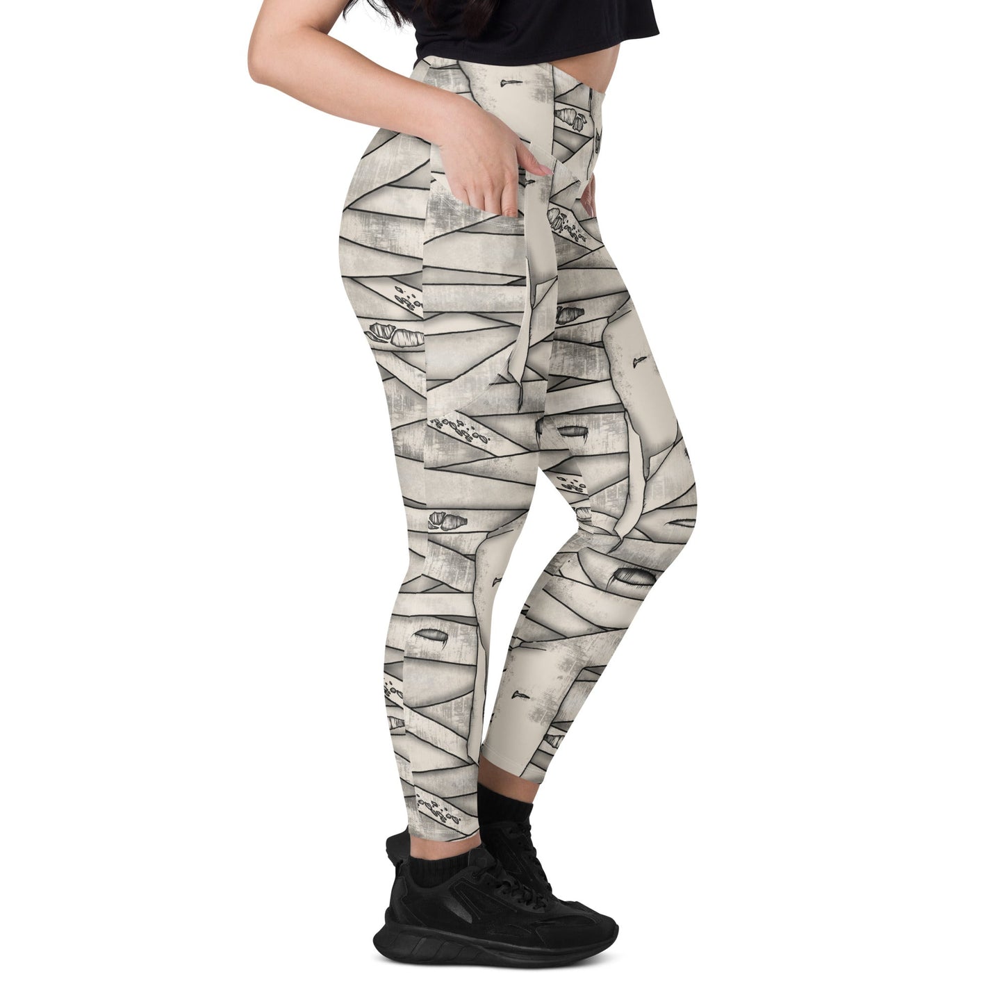 Mummy Halloween Leggings with pockets cosplaydisney halloweenWrong Lever Clothing