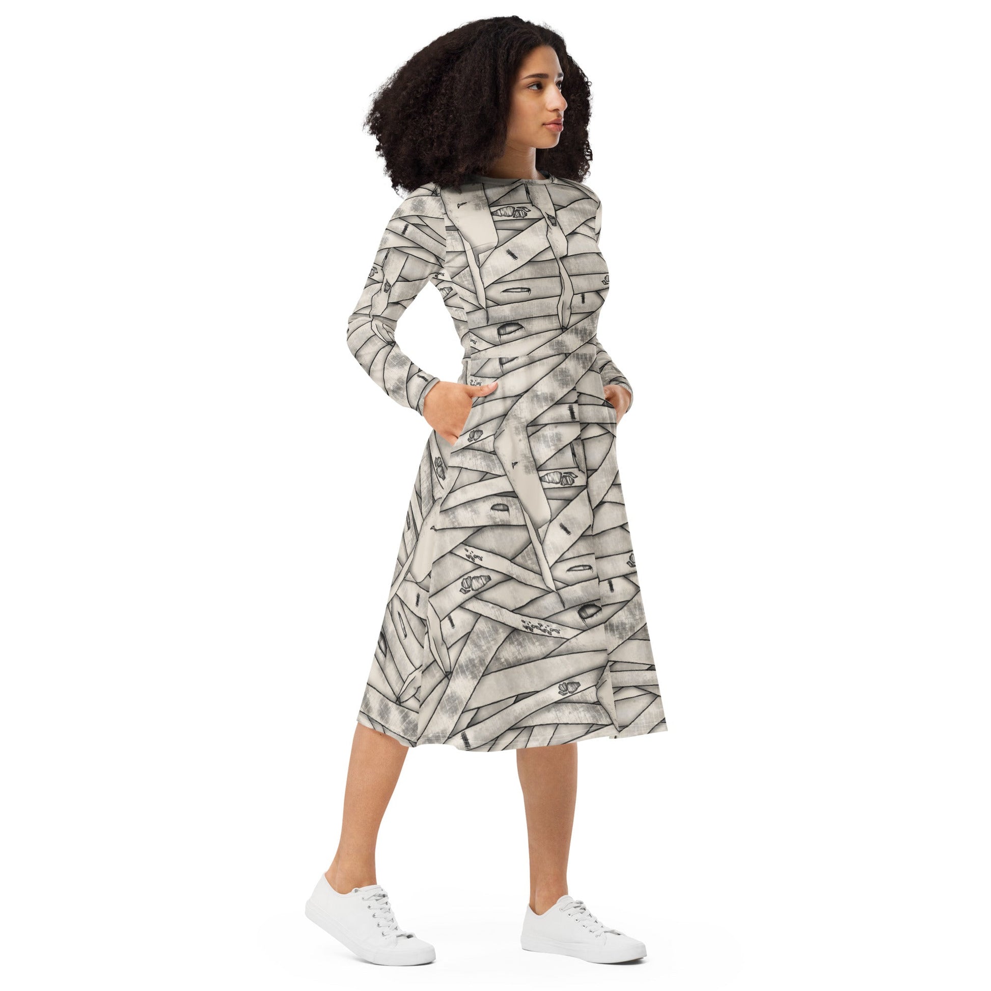 Mummy Halloween long sleeve midi dress cosplaydisney dressWrong Lever Clothing