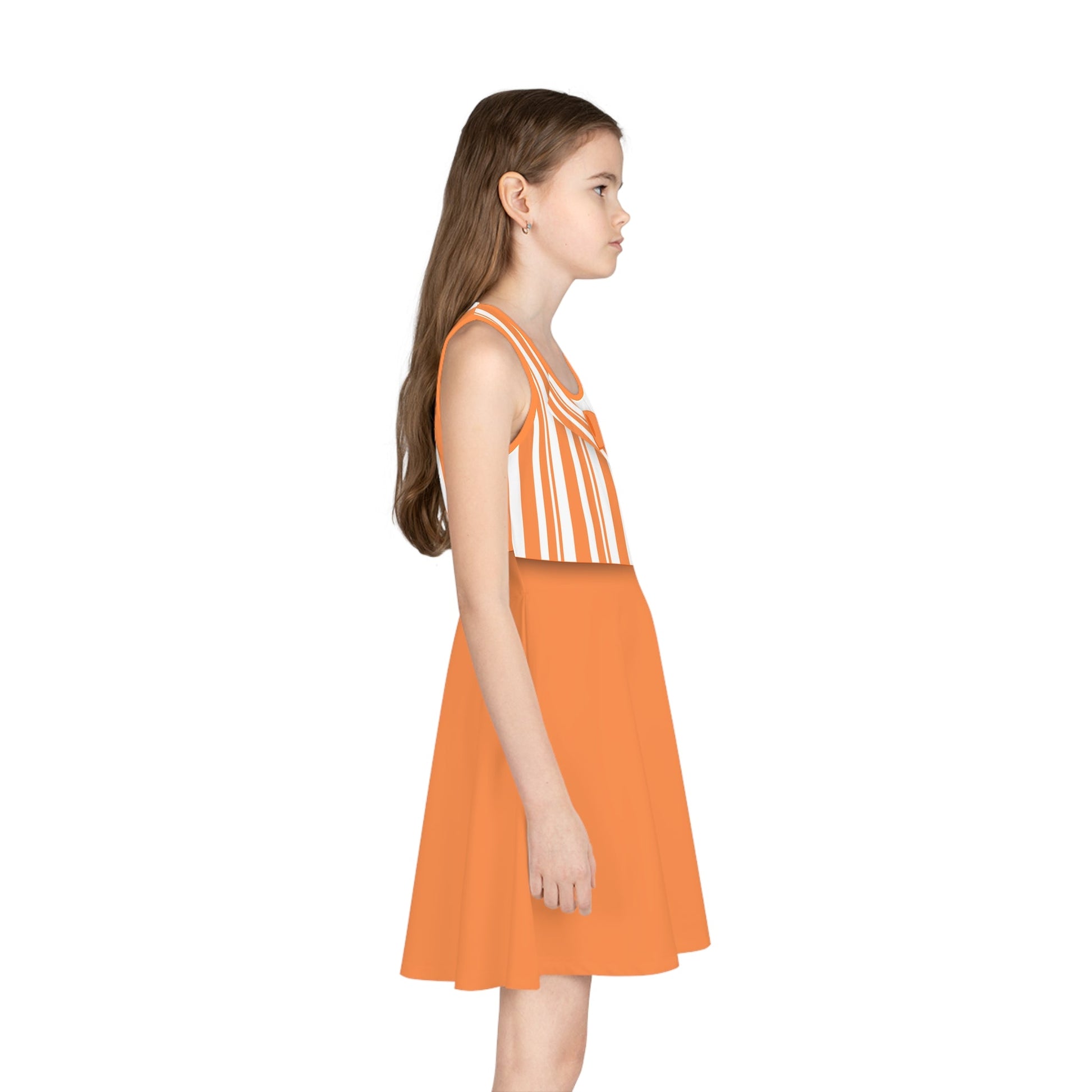 Orange Dapper Day Main St Magic Inspired Girl's Skater Dress - Bounding Main St USA Style adult disney halloweenadult halloweenAll Over PrintsWrong Lever Clothing