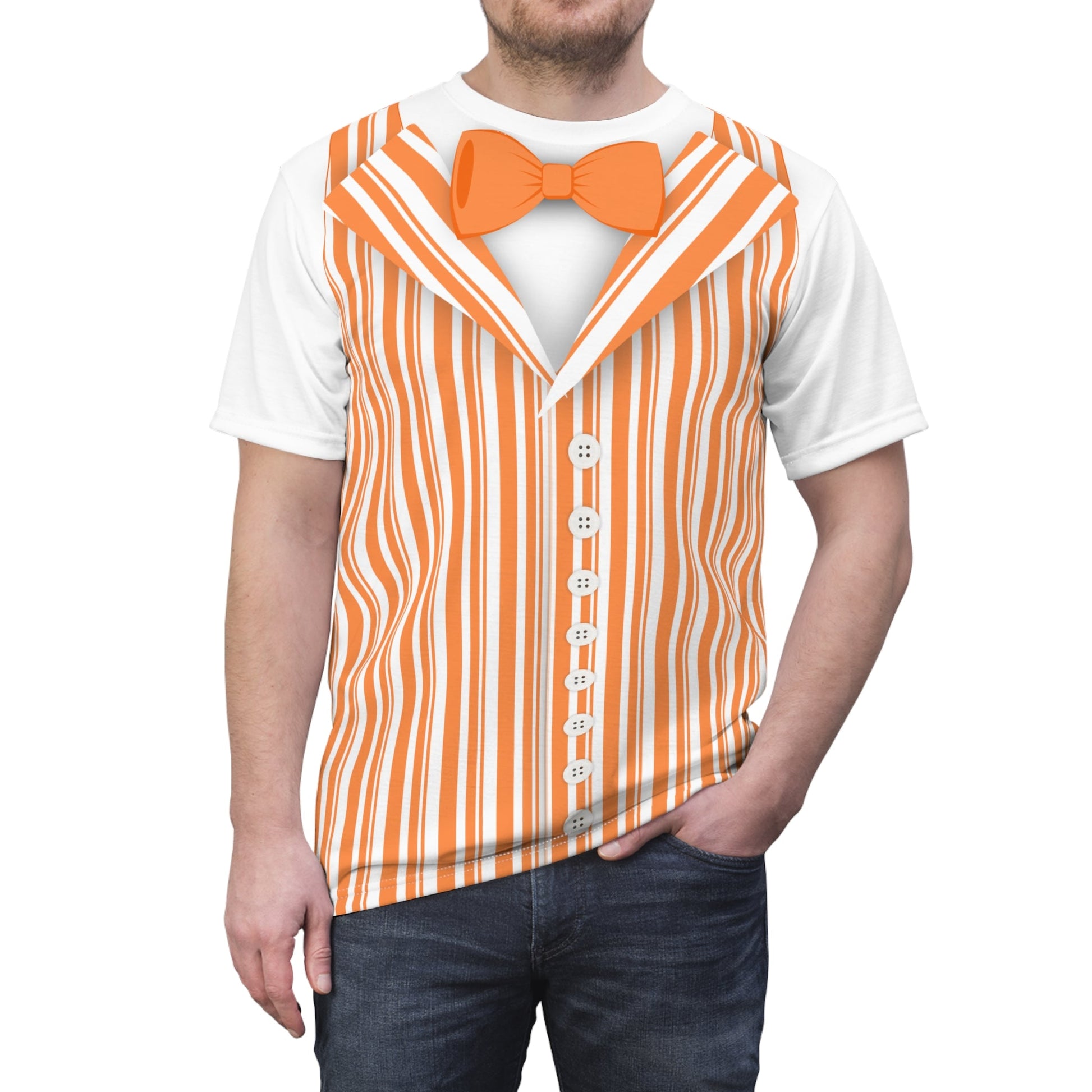 Orange Dapper Day Main St Magic Inspired Unisex short sleeve shirt - Bounding Main St USA Style adult disney halloweenadult halloweenAll Over PrintsWrong Lever Clothing
