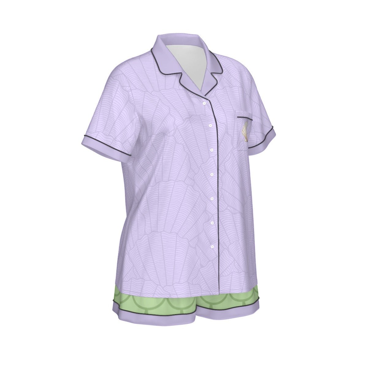 Part of this World Women's Imitation Short Sleeve Silk Pajama Set Wrong Lever Clothing