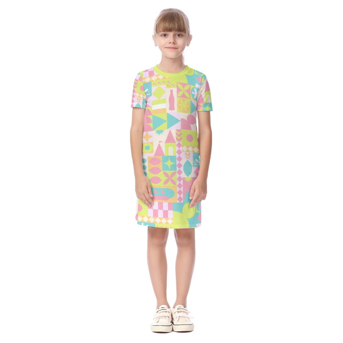 Pastel Blair Inspired Small World Kid's Short Sleeve Dress Pastel Blair Inspired Small World Kid's Short Sleeve DressWrong Lever Clothing