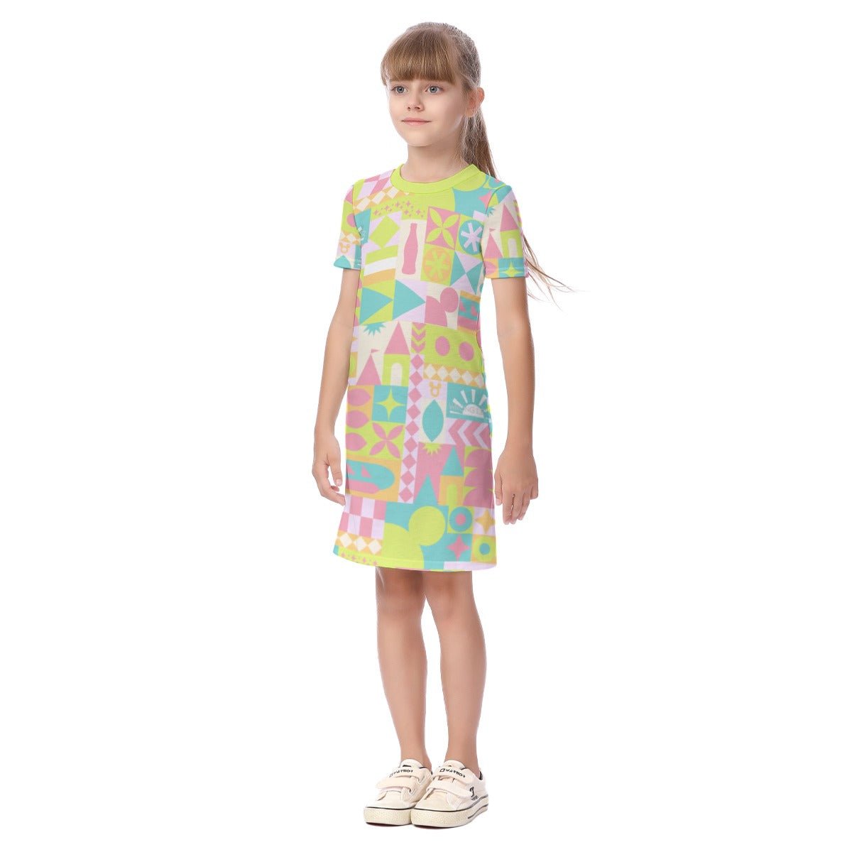 Pastel Blair Inspired Small World Kid's Short Sleeve Dress Pastel Blair Inspired Small World Kid's Short Sleeve DressWrong Lever Clothing