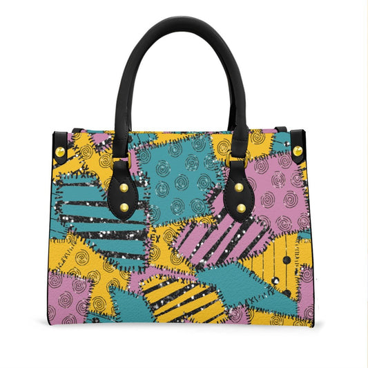 Patchwork Halloween Tote Bag with Black Handle cosplaydisney adultWrong Lever Clothing