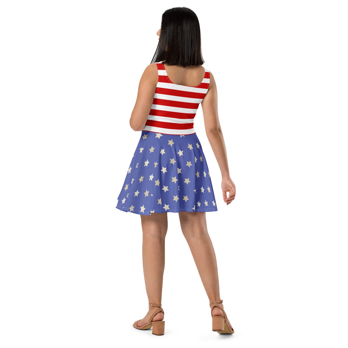 Patriotic Skater Dress for Women | Stars & Stripes Twirl Dress | Red White Blue Outfit | Americana Dress | Summer Vacation Dress americas 250disney adultWrong Lever Clothing
