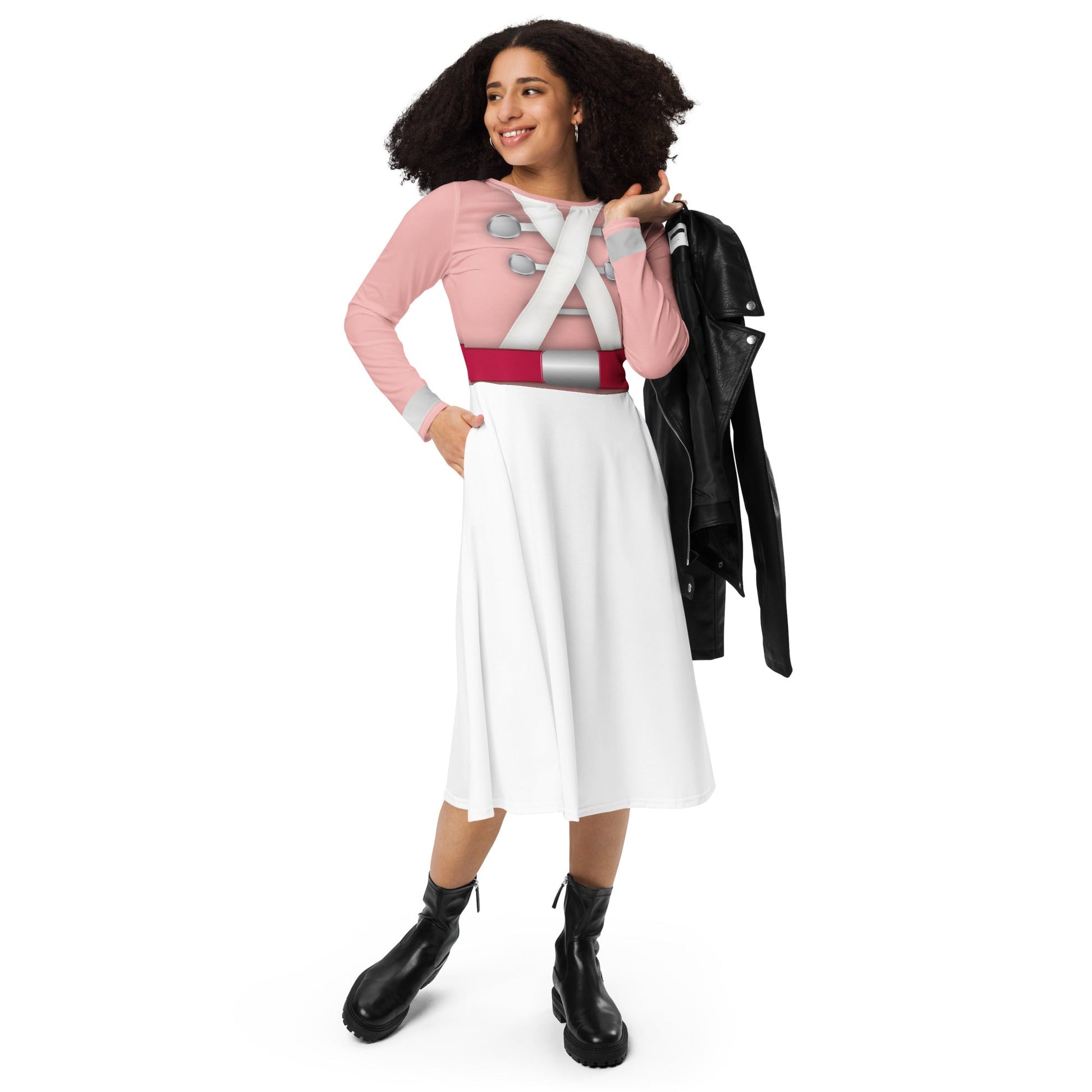 Pink Christmas Nutcracker long sleeve midi dress Wrong Lever Clothing Pink Christmas Nutcracker long sleeve midi dress Wrong Lever Clothing