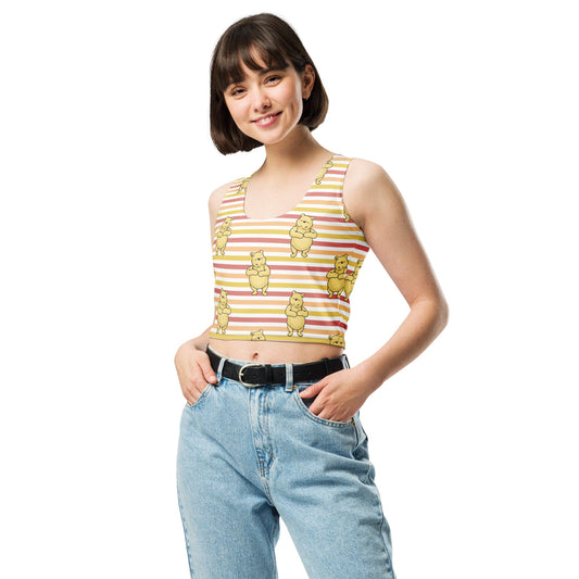 Pooh Stripe Crop Top adult disneyadult disney clothingWrong Lever Clothing