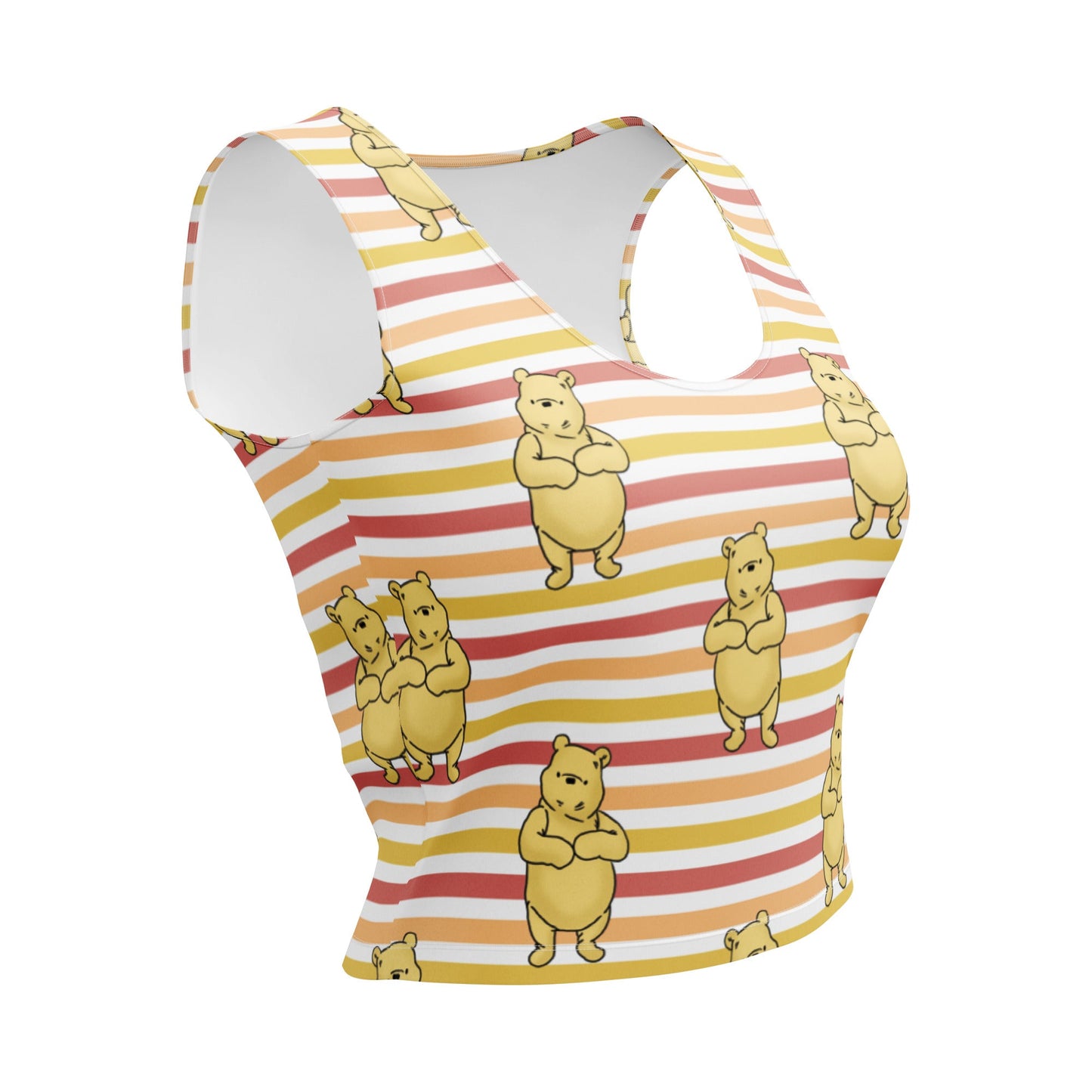 Pooh Stripe Crop Top adult disneyadult disney clothingWrong Lever Clothing