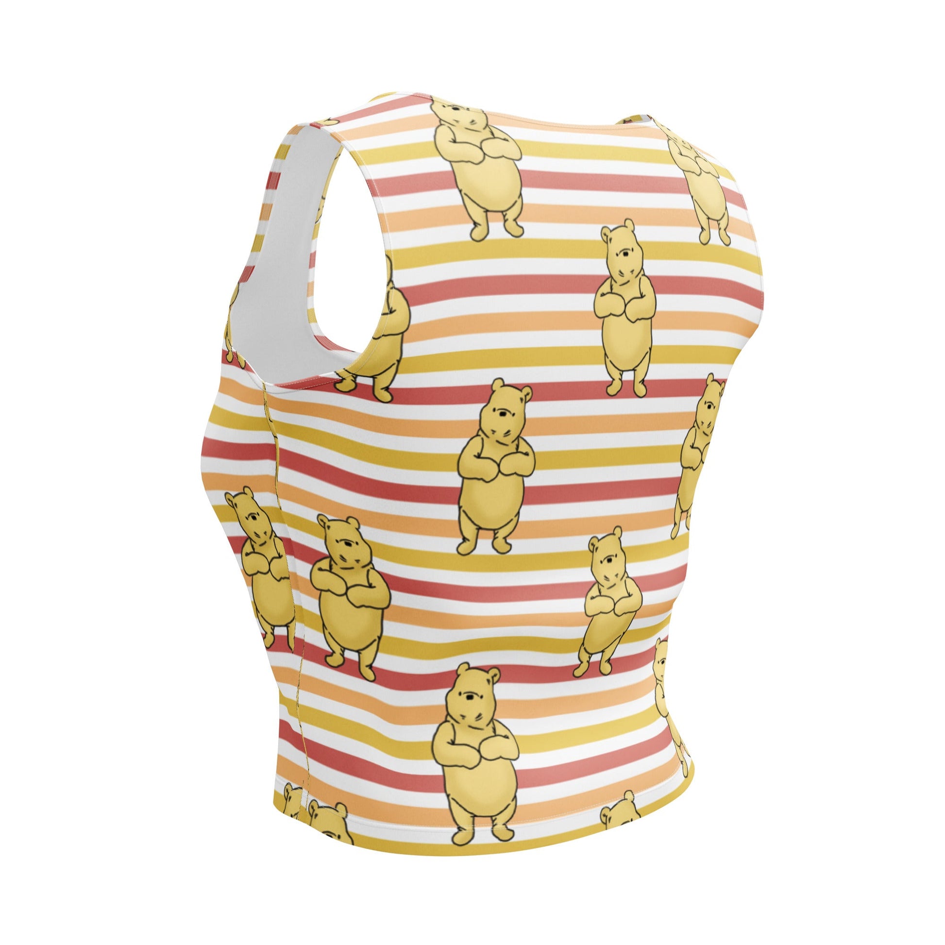 Pooh Stripe Crop Top adult disneyadult disney clothingWrong Lever Clothing