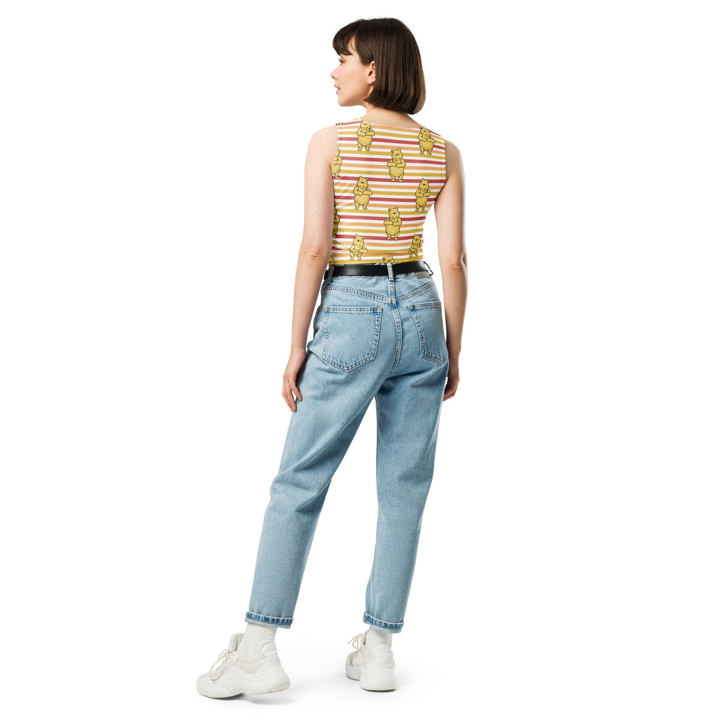 Pooh Stripe Crop Top adult disneyadult disney clothingWrong Lever Clothing