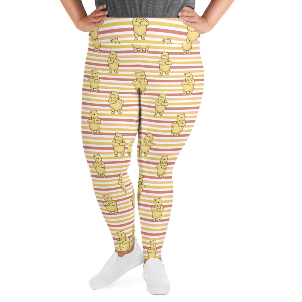 Pooh Stripes Plus Size Leggings adult disneyadult disney clothingWrong Lever Clothing