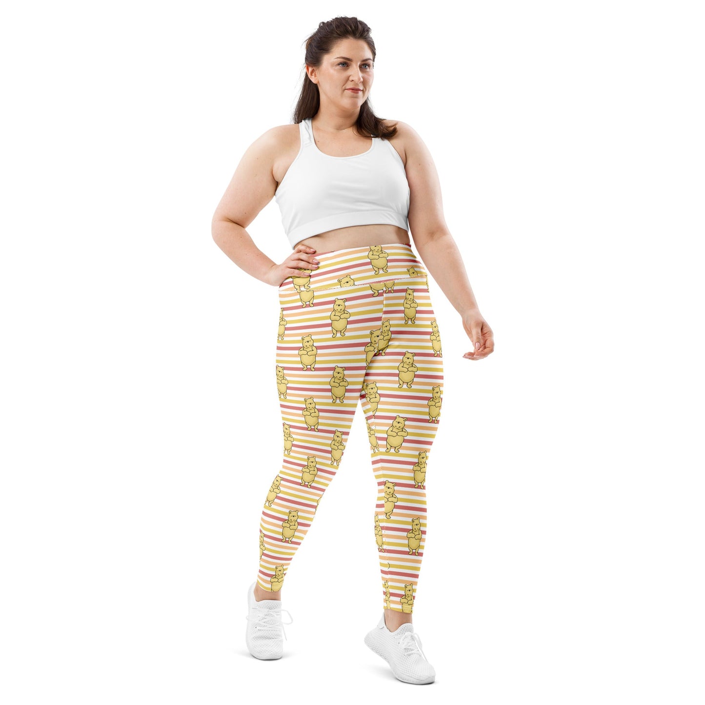 Pooh Stripes Plus Size Leggings adult disneyadult disney clothingWrong Lever Clothing