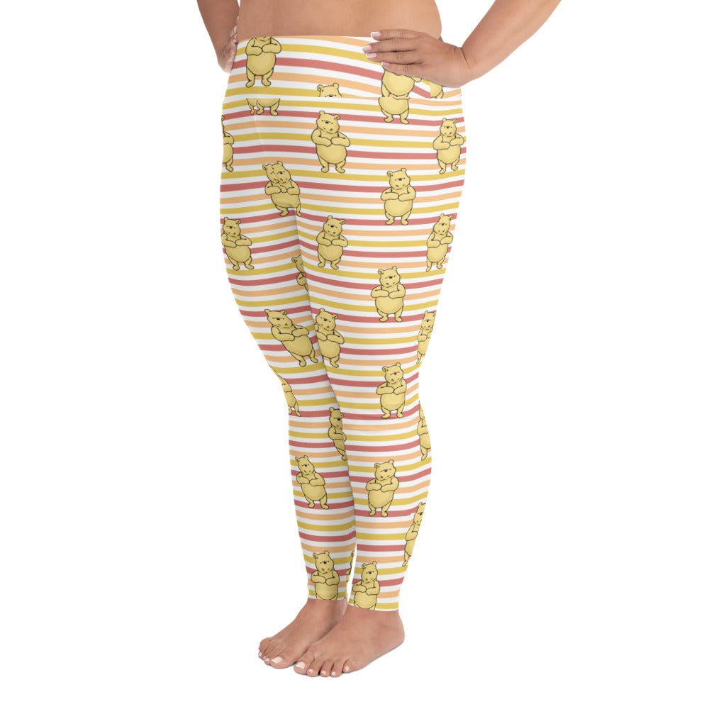 Pooh Stripes Plus Size Leggings adult disneyadult disney clothingWrong Lever Clothing