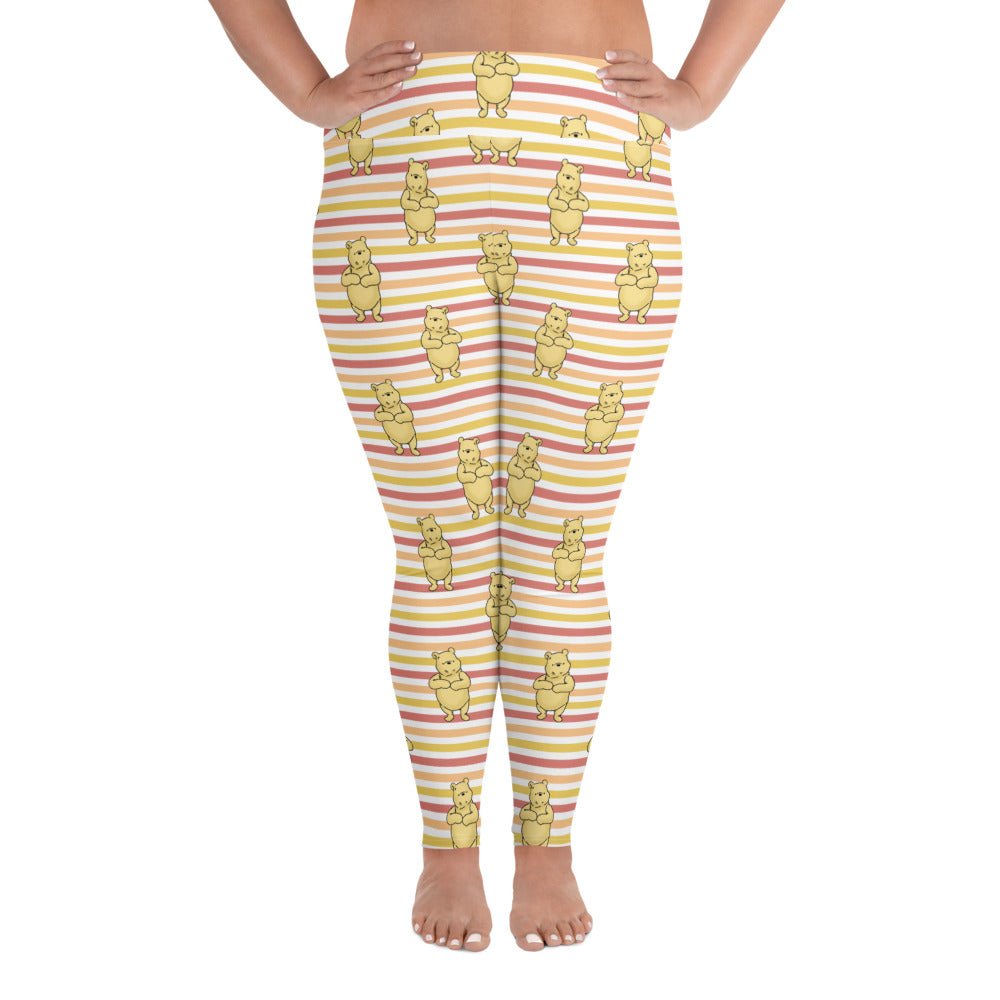 Pooh Stripes Plus Size Leggings adult disneyadult disney clothingWrong Lever Clothing