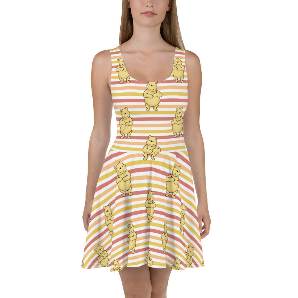 Pooh Stripes Skater Dress adult disneyadult disney clothingWrong Lever Clothing