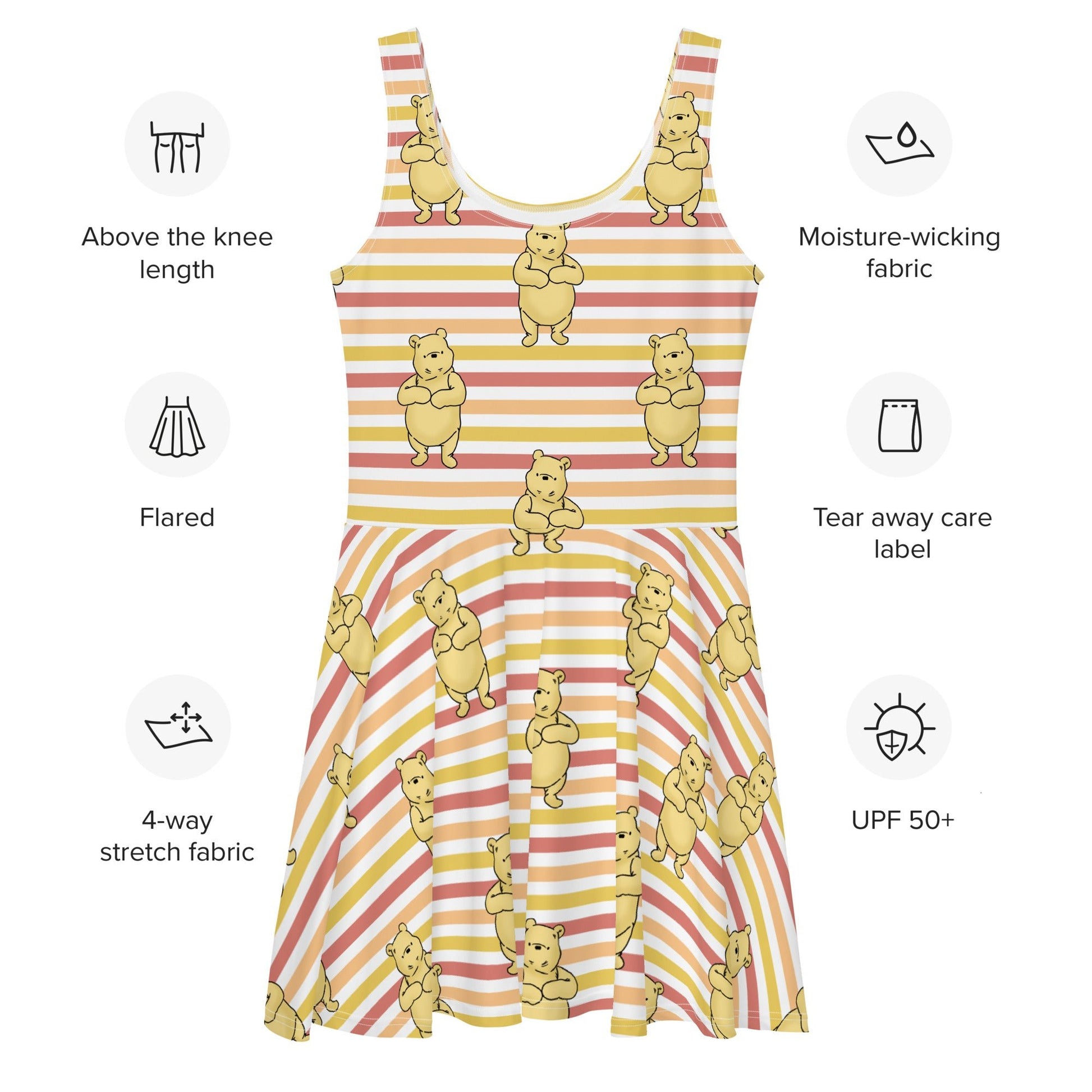 Pooh Stripes Skater Dress adult disneyadult disney clothingWrong Lever Clothing