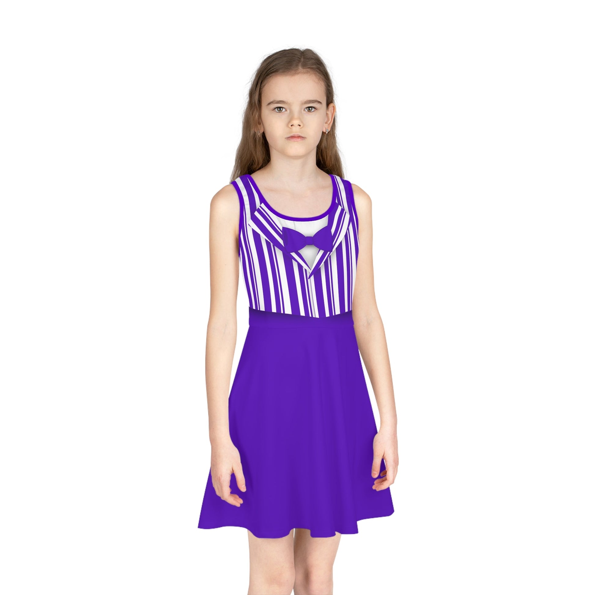 Purple Dapper Day Main St Magic Inspired Girl's Skater Dress - Bounding Main St USA Style adult disney halloweenadult halloweenAll Over PrintsWrong Lever Clothing