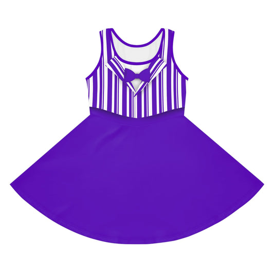 Purple Dapper Day Main St Magic Inspired Girl's Skater Dress - Bounding Main St USA Style adult disney halloweenadult halloweenAll Over PrintsWrong Lever Clothing