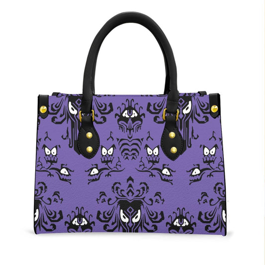 Purple Ghost Print Tote Bag | Cute Halloween Purse | Boutique Shoulder Bag | Spooky Everyday Handbag accessoryadult giftWrong Lever Clothing