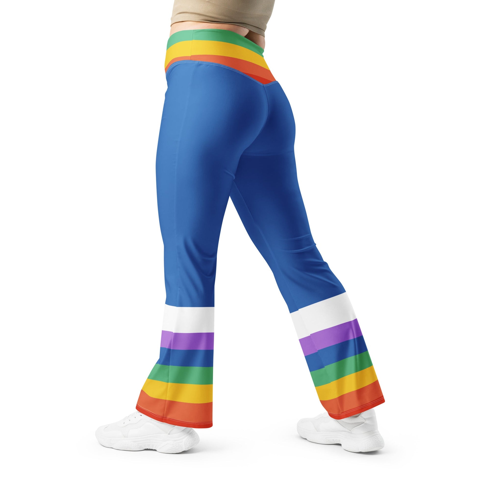 Rainbow Girl Flare leggings 80s kid costume90s kidWrong Lever Clothing