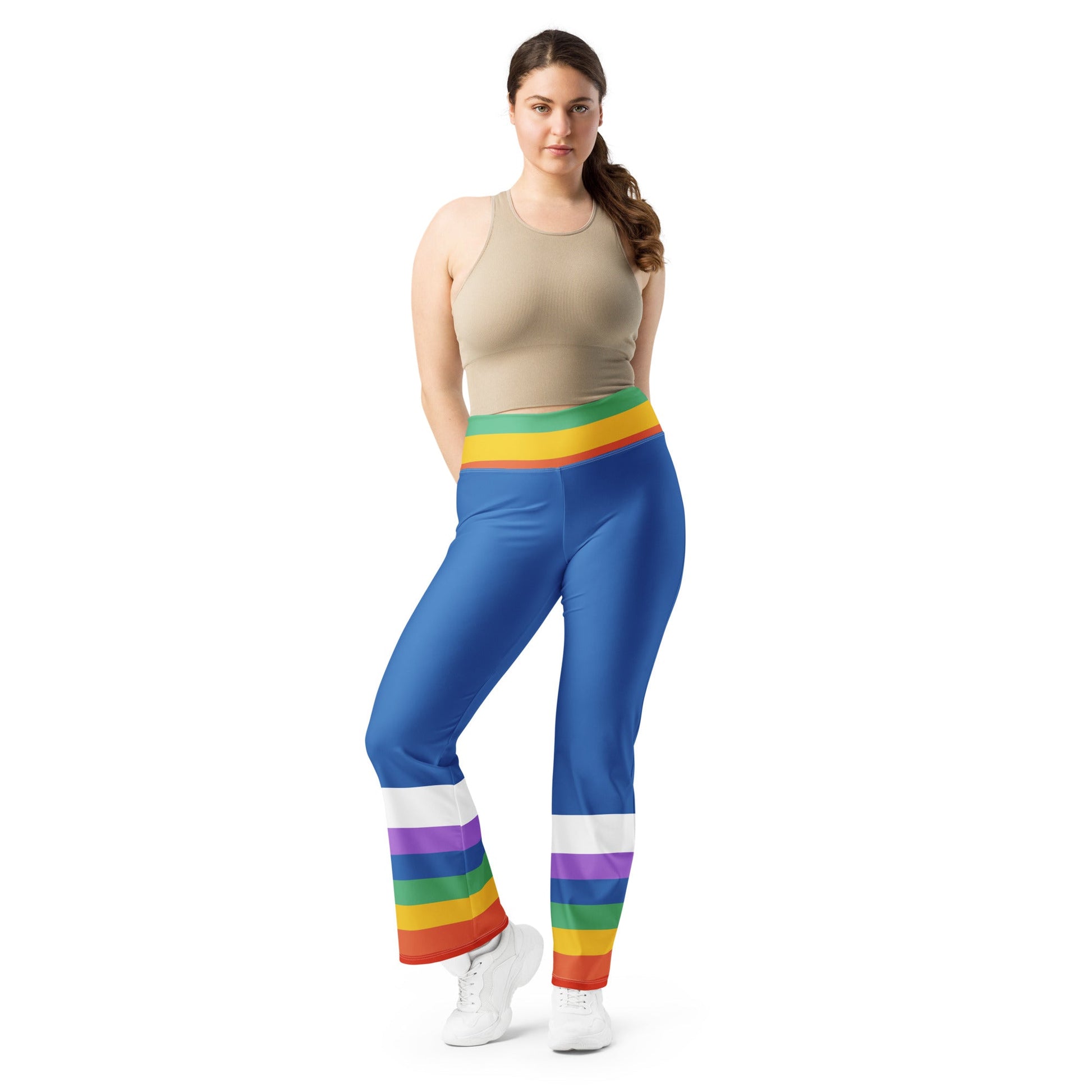 Rainbow Girl Flare leggings 80s kid costume90s kidWrong Lever Clothing