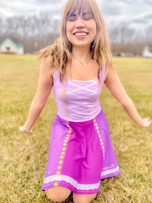 Rapunzel Inspired Skater Dress RACK SALE Wrong Lever Clothing