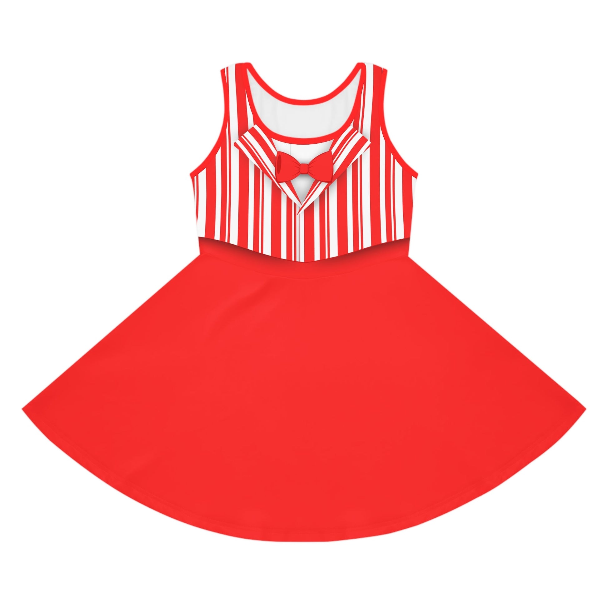 Red Dapper Day Main St Magic Inspired Girl's Skater Dress - Bounding Main St USA Style adult disney halloweenadult halloweenAll Over PrintsWrong Lever Clothing