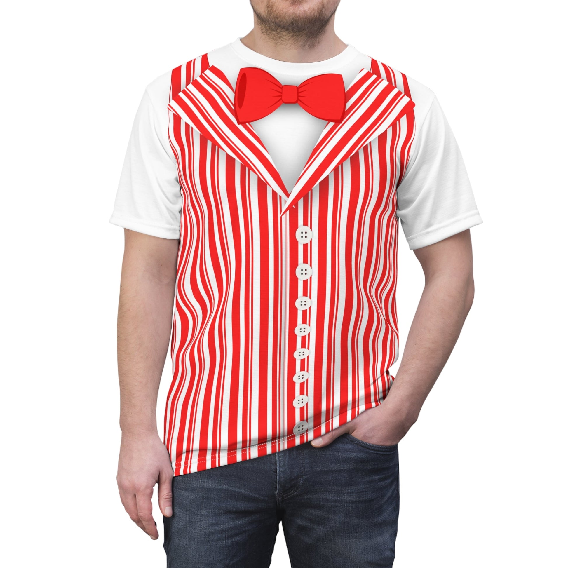 Red Dapper Day Main St Magic Inspired Unisex short sleeve shirt - Bounding Main St USA Style adult disney halloweenadult halloweenAll Over PrintsWrong Lever Clothing