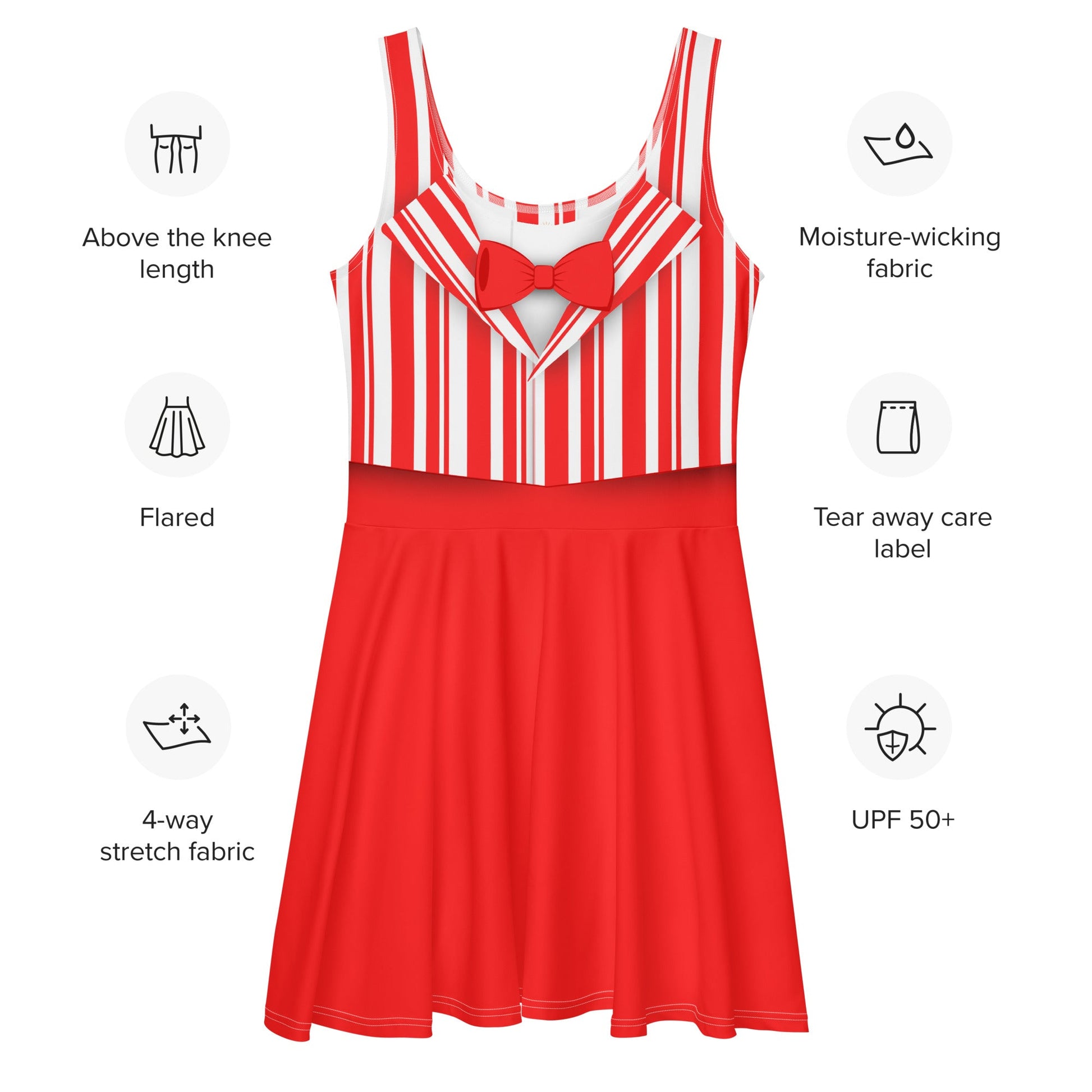 Red Dapper Day Main Street Magic Inspired Skater Dress - Bounding Main St USA style cosplaydapper danWrong Lever Clothing