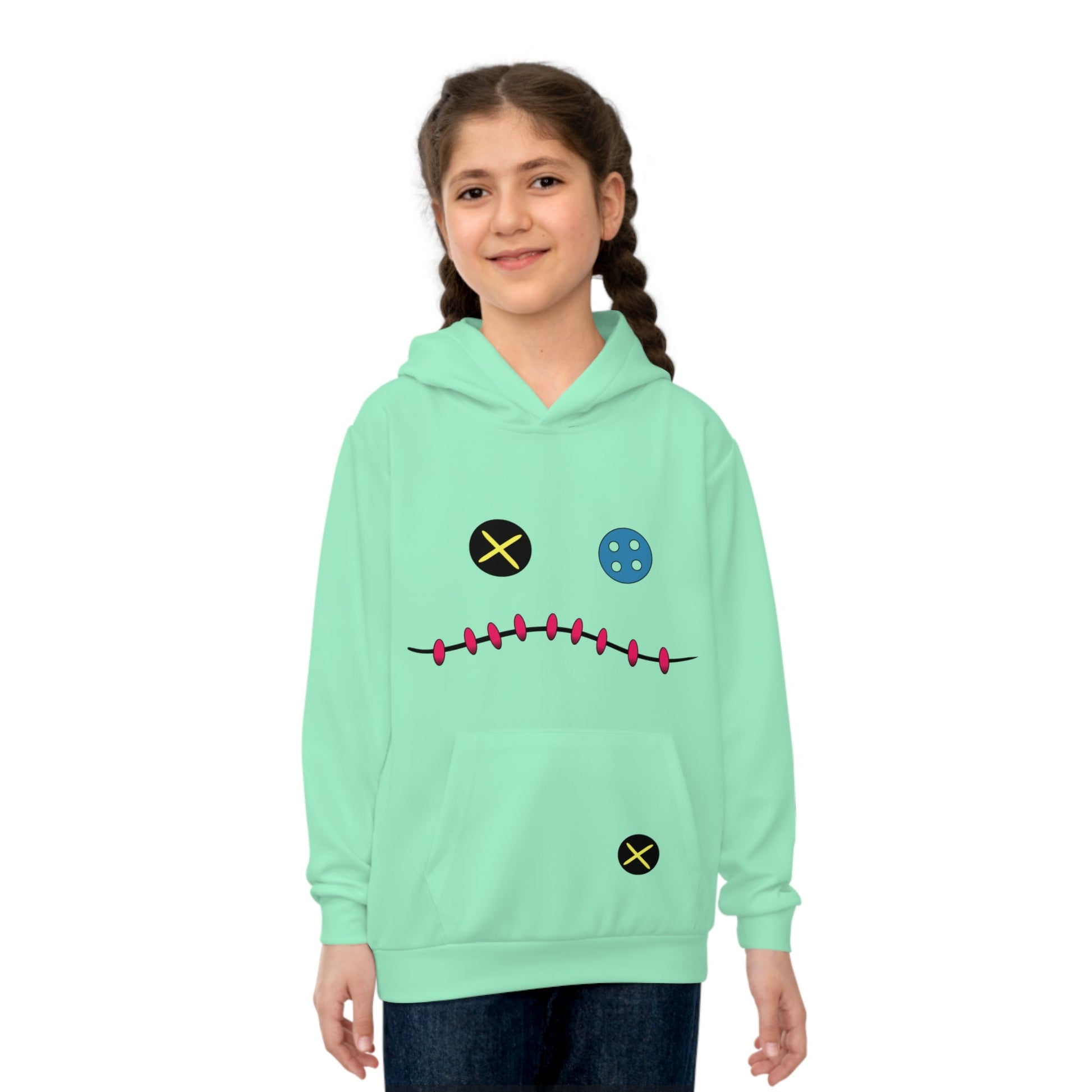 Scrump Inspired Children's Unisex Hoodie, Lilo's Stuffed Animal Hoodie, Cartoon Character Top, Hawaiian Theme Clothing, Stitch Lover Gift Children's Hoodiedisney adultAll Over PrintsWrong Lever Clothing