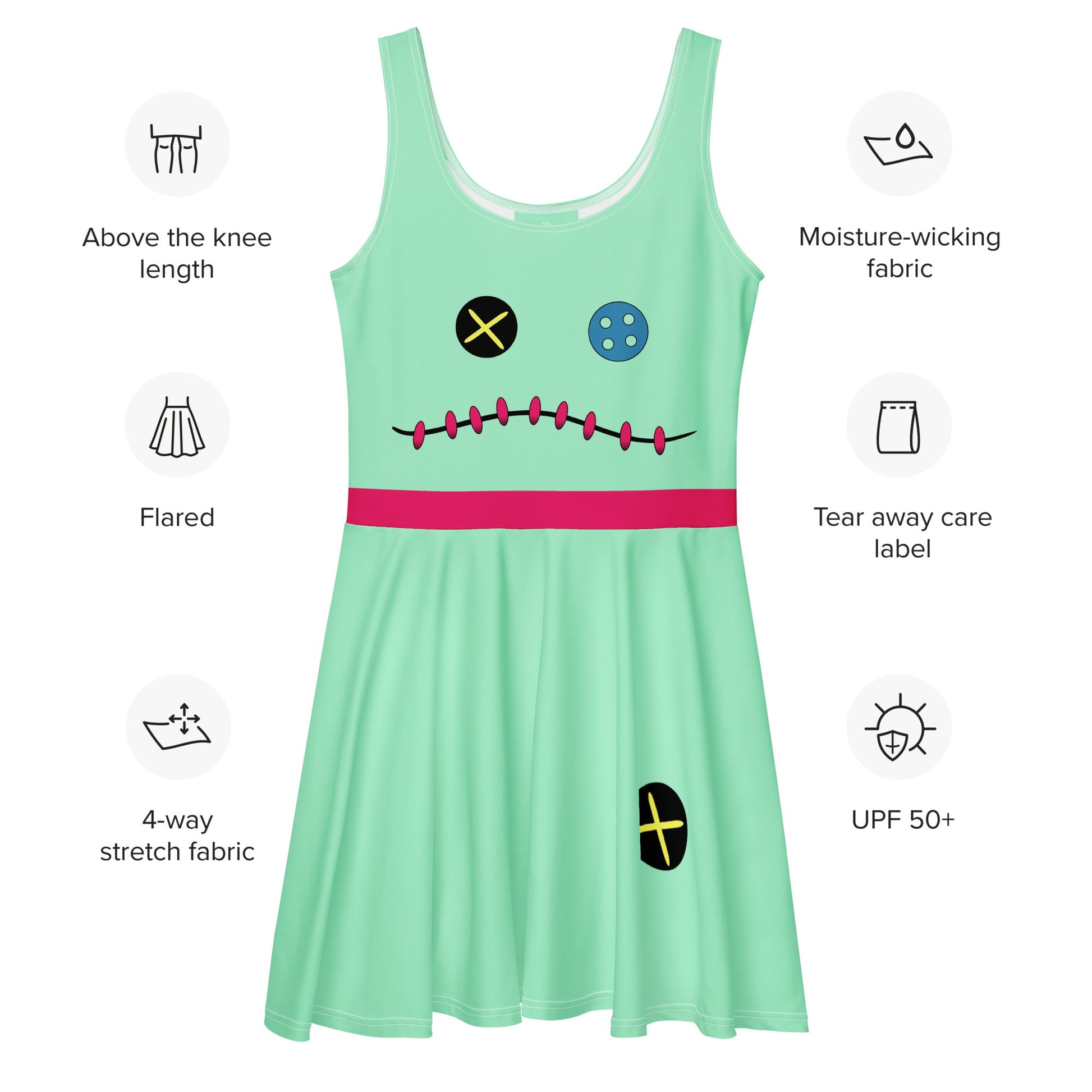 Scrump Inspired skater dress, Lilo's Stuffed Animal dress, Cartoon Character Top, Hawaiian Theme Clothing, Stitch Lover Gift cosplaydisney adultWrong Lever Clothing