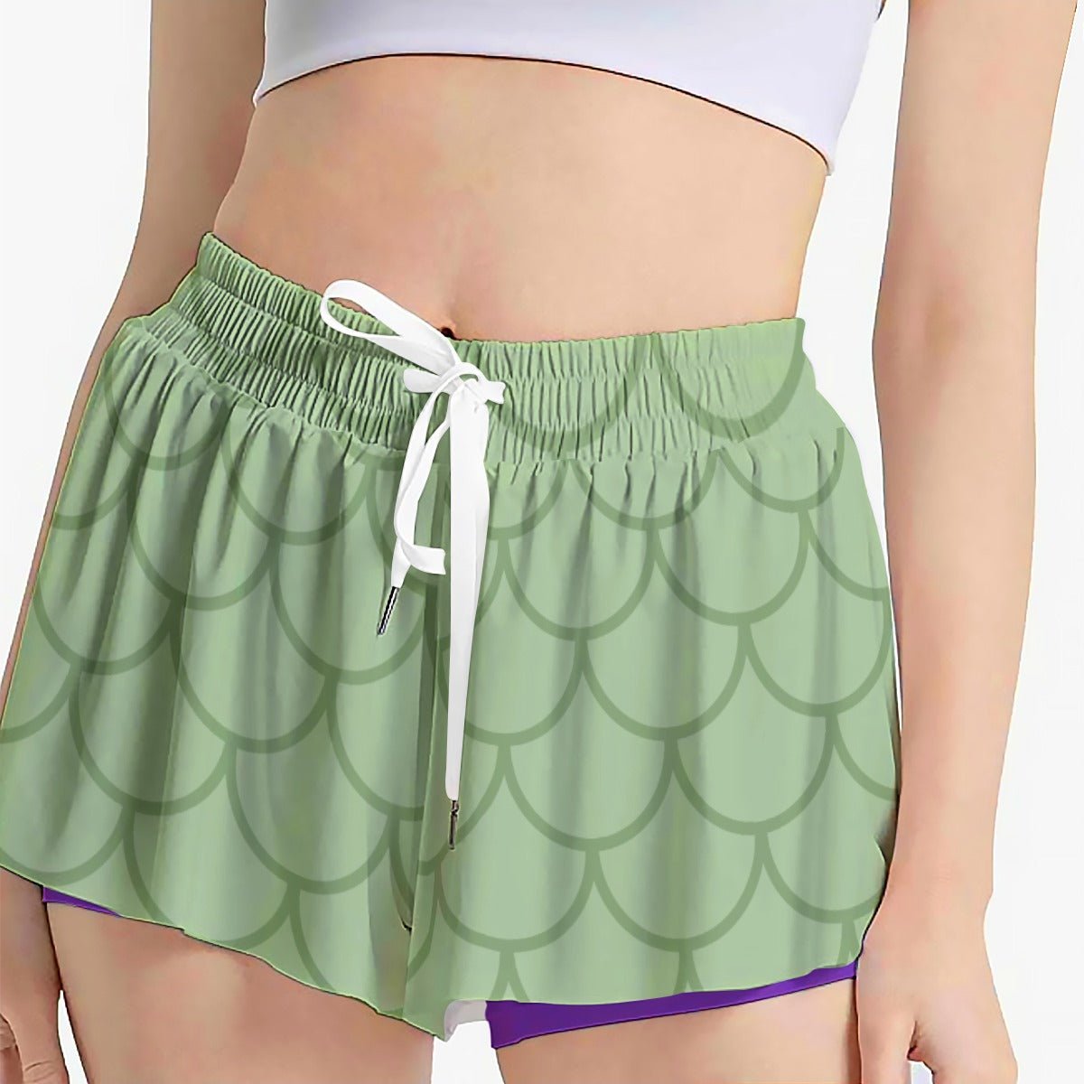 Sea Princess Butterfly Shorts – Iridescent Scale Pastel Ruffle Running Shorts bestselling run disneycosplayWrong Lever Clothing