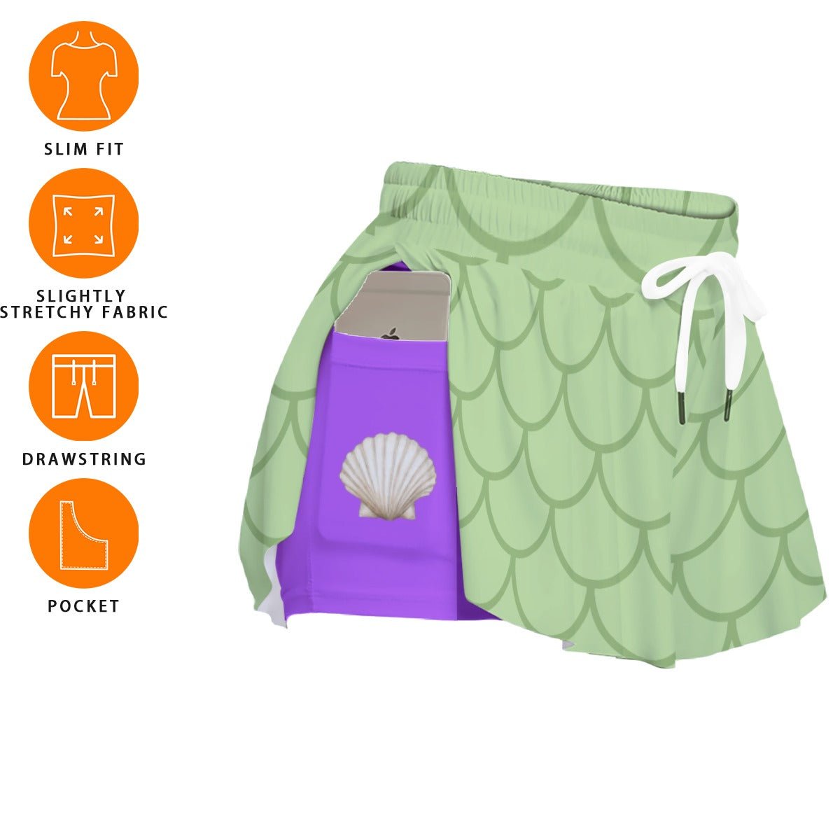 Sea Princess Butterfly Shorts – Iridescent Scale Pastel Ruffle Running Shorts bestselling run disneycosplayWrong Lever Clothing