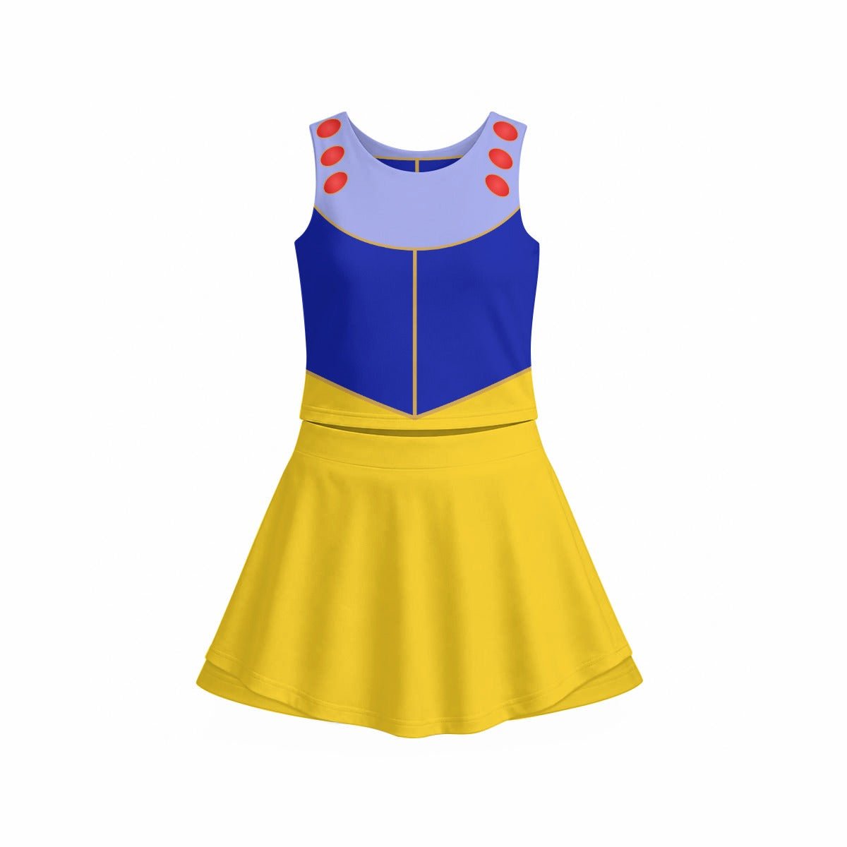 Snow White Inspired Running Outfit | Princess Race Costume | Blue Yellow Running Skirt & Tank Set active wearactivewearWrong Lever Clothing