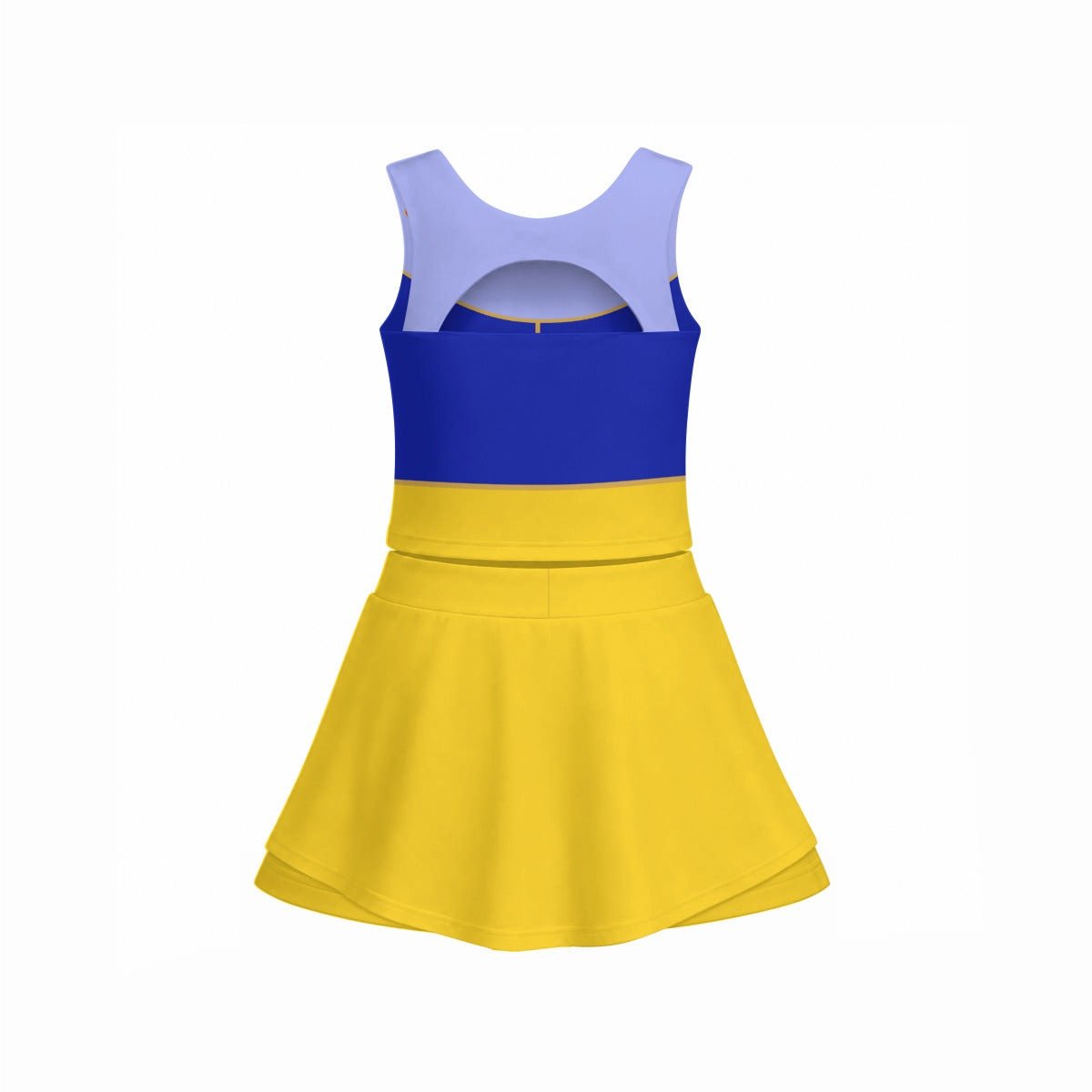 Snow White Inspired Running Outfit | Princess Race Costume | Blue Yellow Running Skirt & Tank Set active wearactivewearWrong Lever Clothing