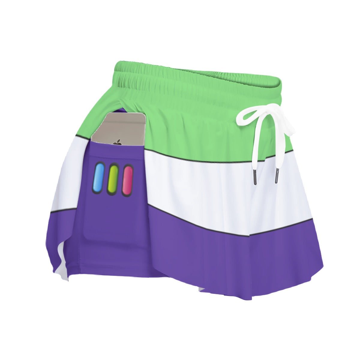 Space Ranger Butterfly Shorts – Galactic Swirl Ruffle Running Shorts All Over Printbuzz lightyearWrong Lever Clothing