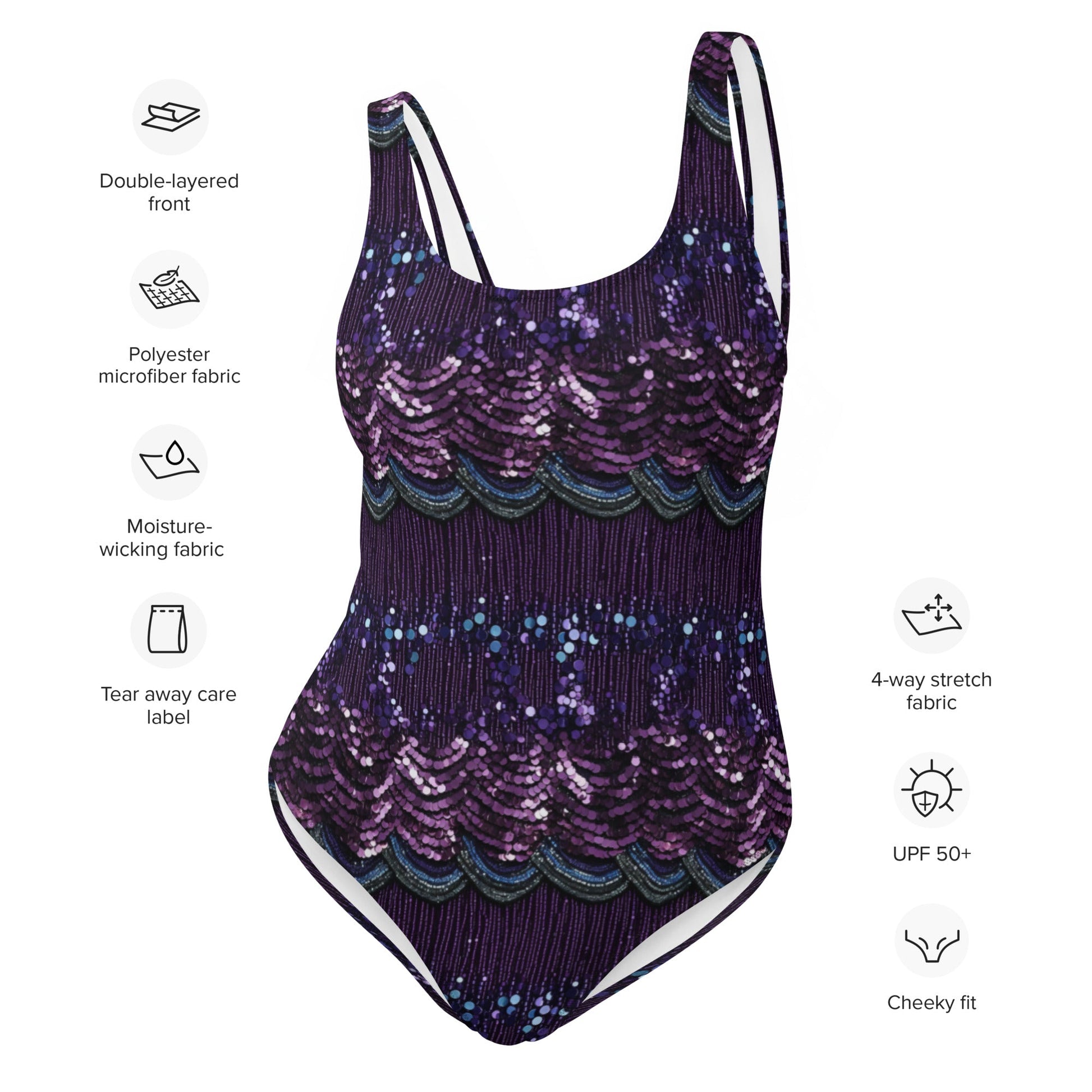 Speak Now Era One - Piece Swimsuit - Beading is Printed on beaded stylebodycon dressWrong Lever Clothing