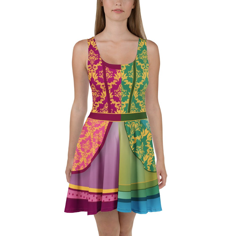 Split Stepsisters Inspired Skater Dress | Villain Sister Dress | Purple & Green Fairytale Dress | Park Outfit | Casual Cosplay Dress | Adult anastasia drizellacinderellaSkater DressWrong Lever Clothing