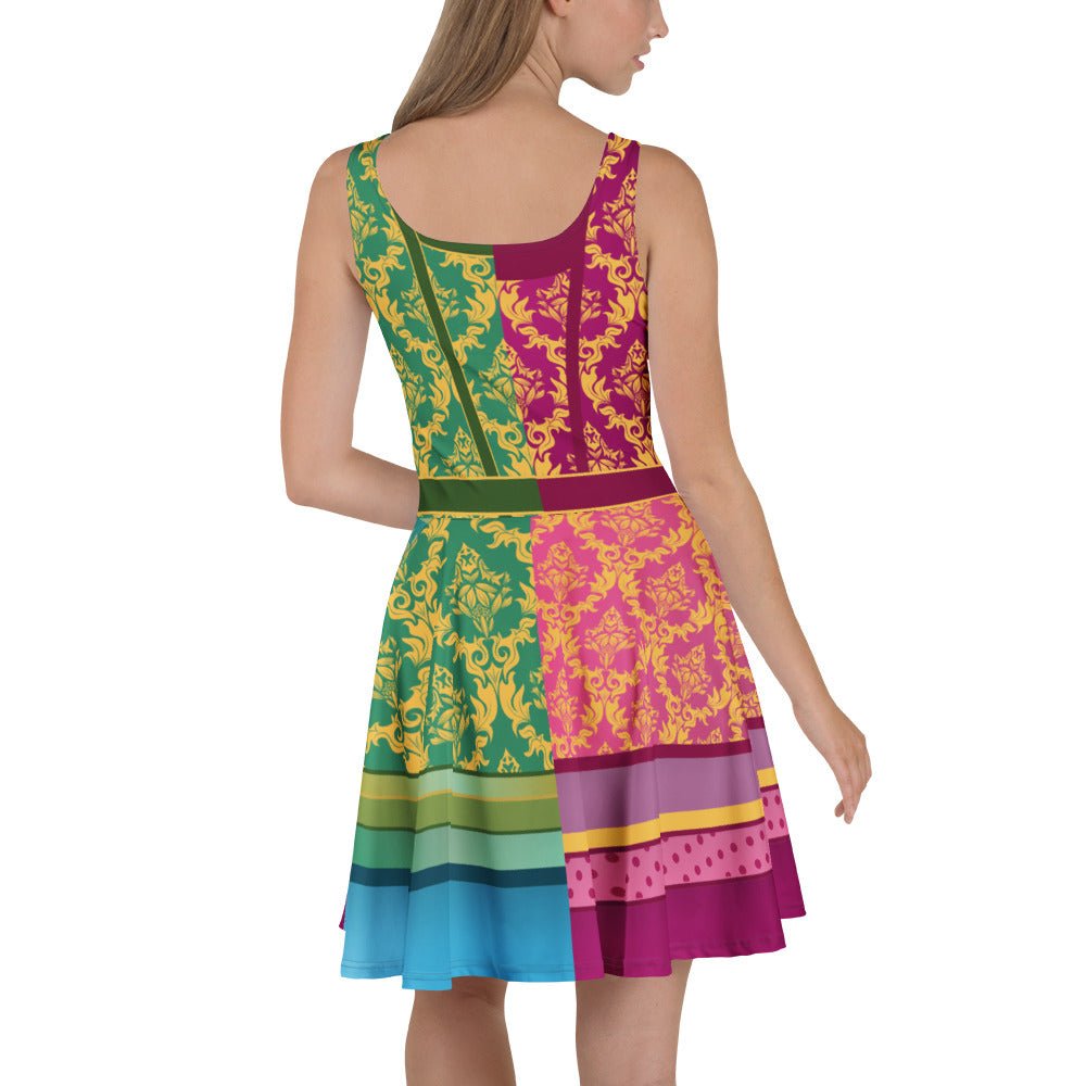 Split Stepsisters Inspired Skater Dress | Villain Sister Dress | Purple & Green Fairytale Dress | Park Outfit | Casual Cosplay Dress | Adult anastasia drizellacinderellaSkater DressWrong Lever Clothing