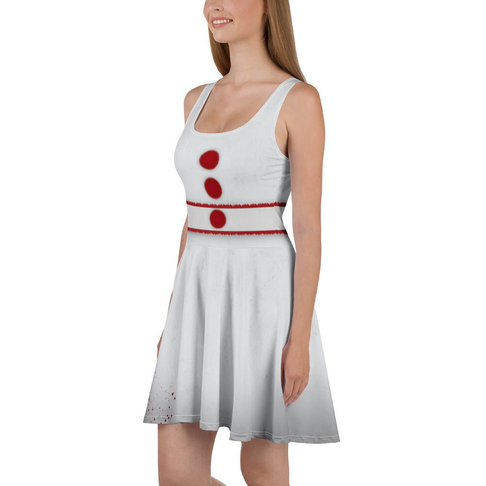 Spooky Clown Carnival Dress – Horror - Inspired Skater Dress for Halloween Lovers adult costumeall day costumeWrong Lever Clothing