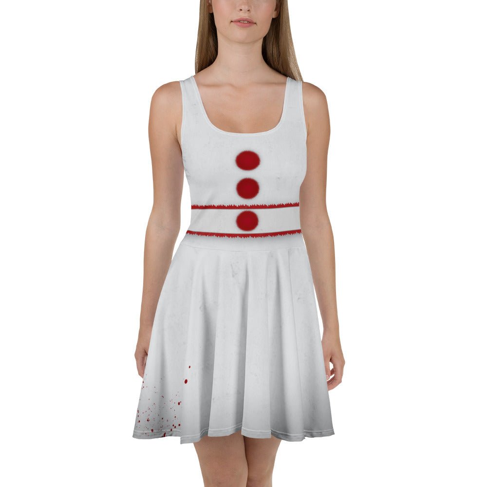 Spooky Clown Carnival Dress – Horror - Inspired Skater Dress for Halloween Lovers adult costumeall day costumeWrong Lever Clothing